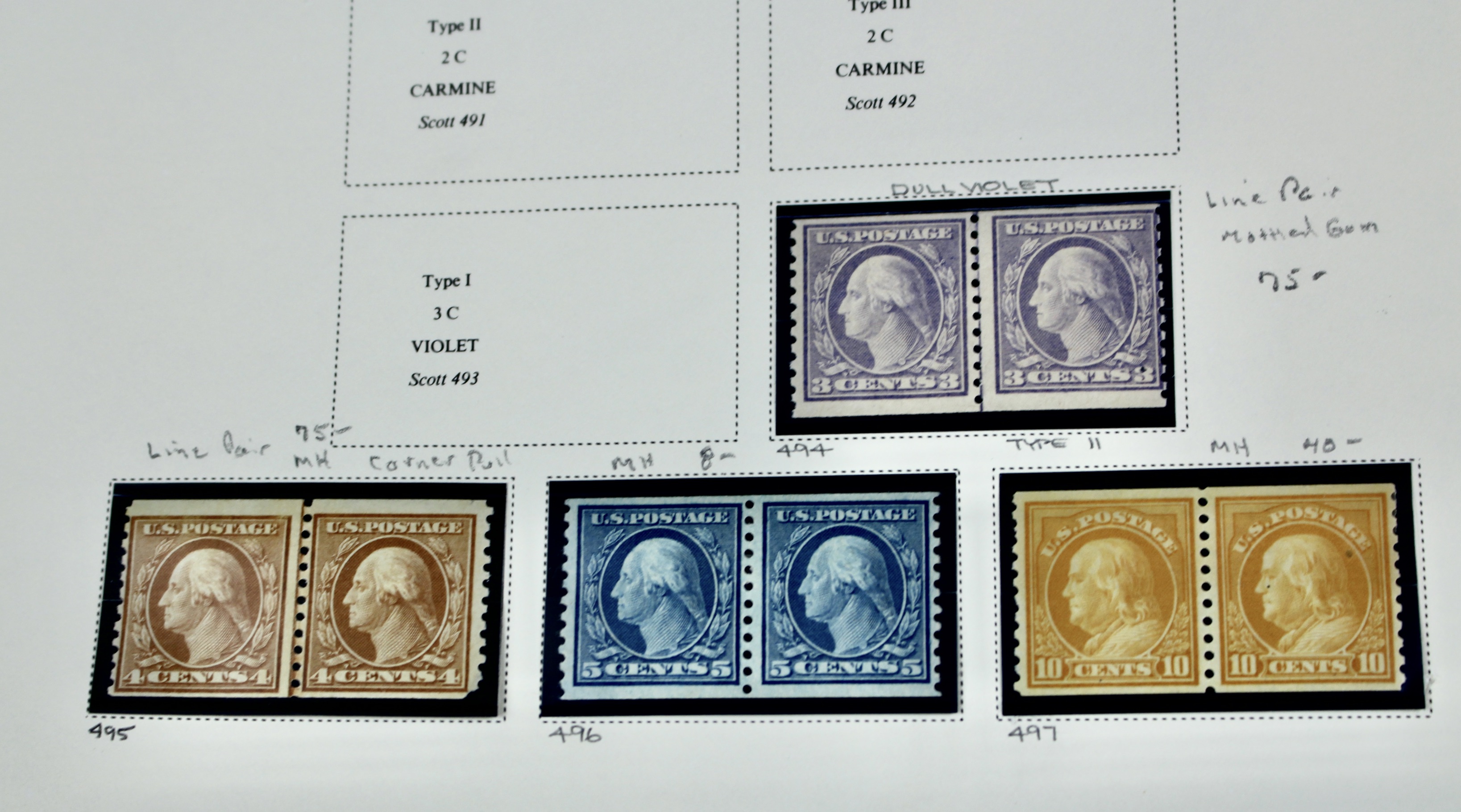 U.S. Coil Postage Stamp Collection, 1916 to 1932