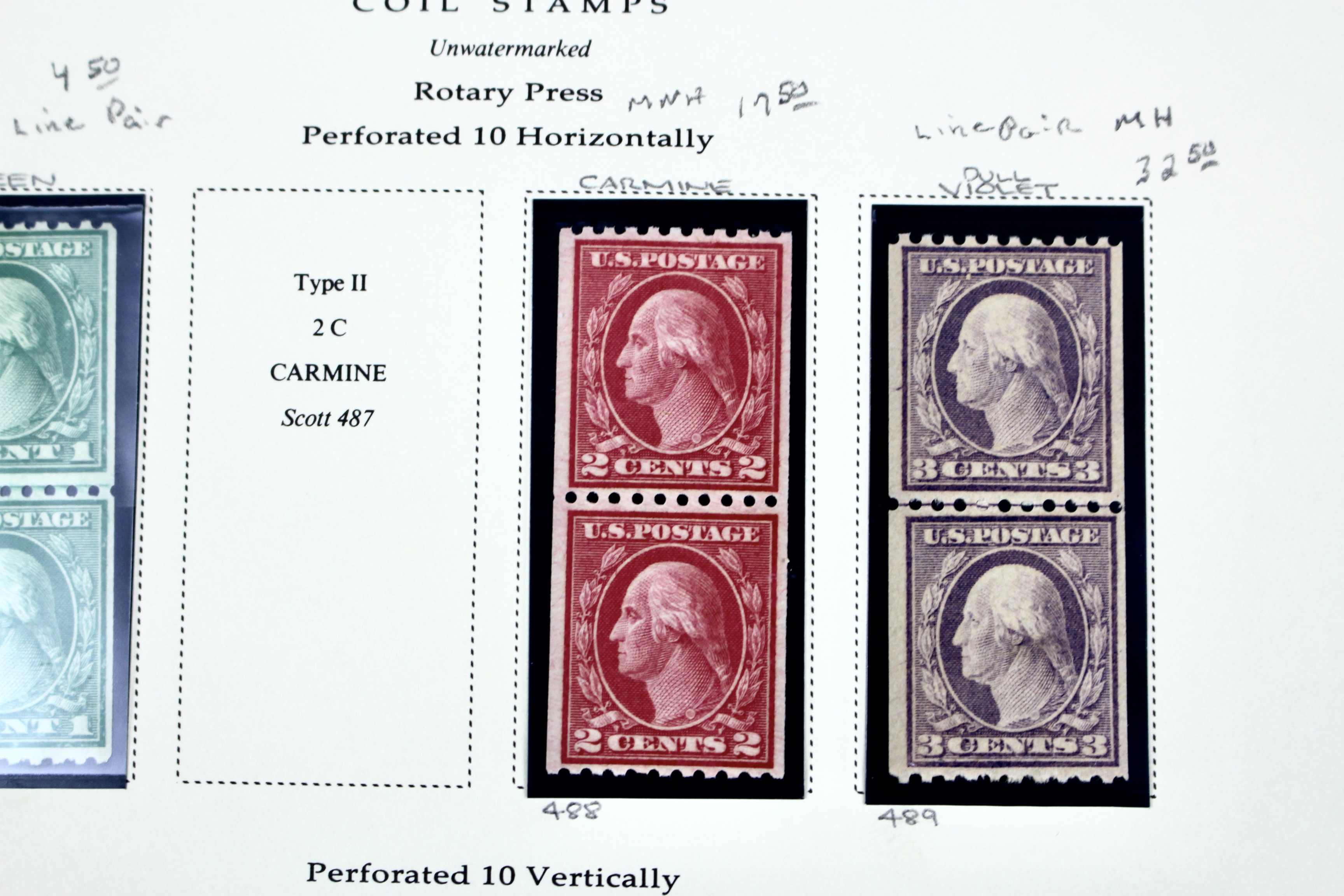 U.S. Coil Postage Stamp Collection, 1916 to 1932