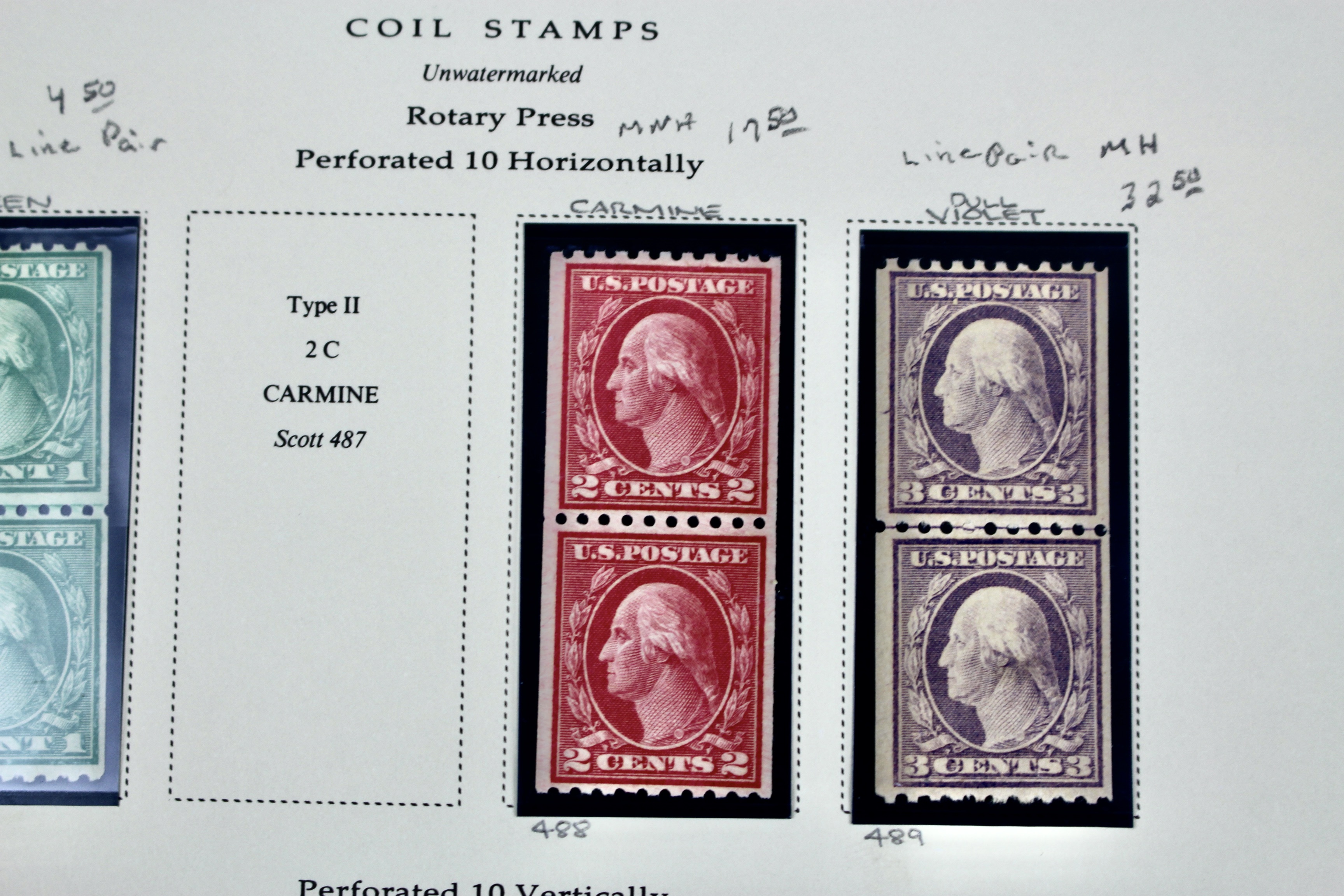 U.S. Coil Postage Stamp Collection, 1916 to 1932