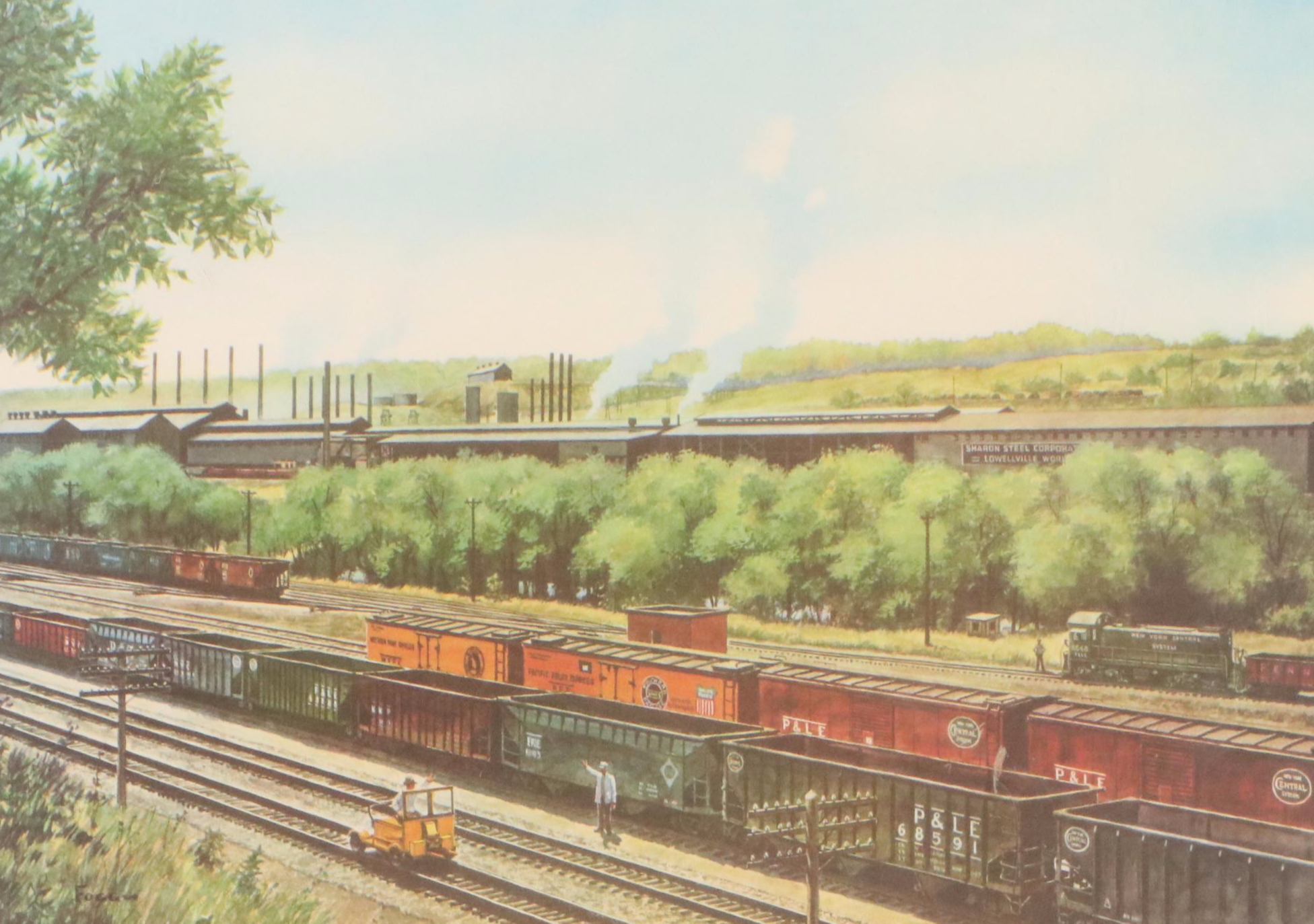 Offset Lithograph of Howard Fogg Painting for New York Central RR, Circa 1960