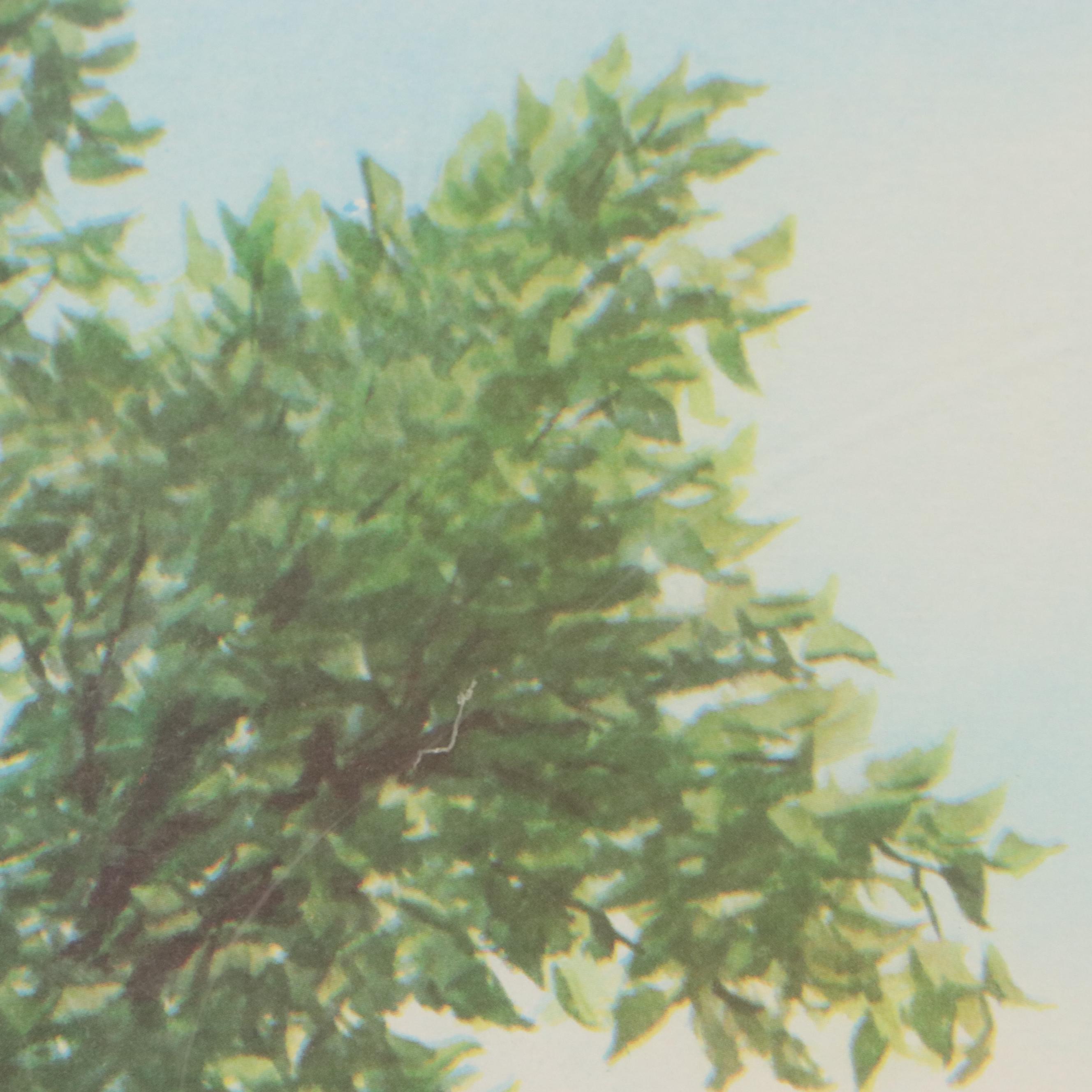 Offset Lithograph of Howard Fogg Painting for New York Central RR, Circa 1960