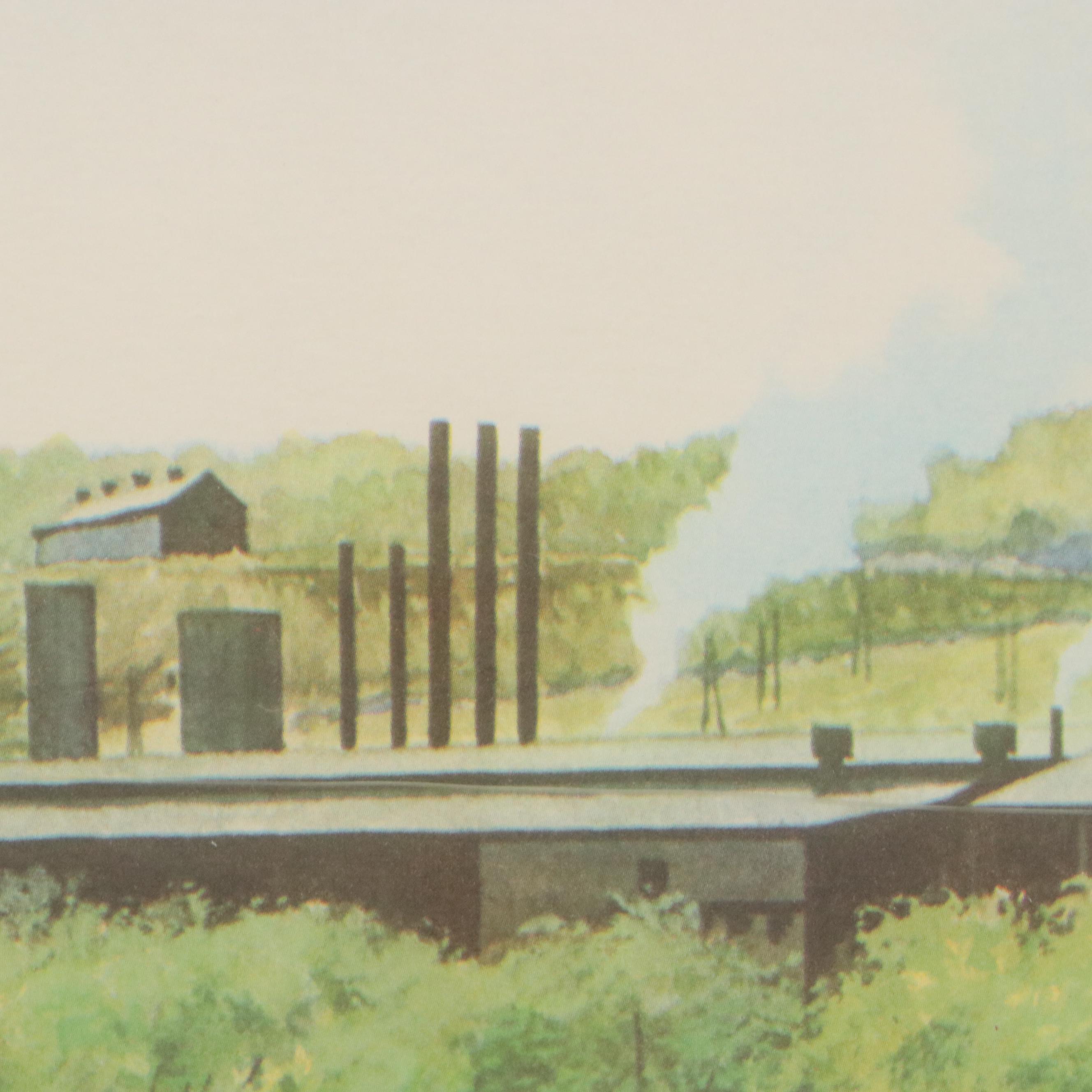 Offset Lithograph of Howard Fogg Painting for New York Central RR, Circa 1960