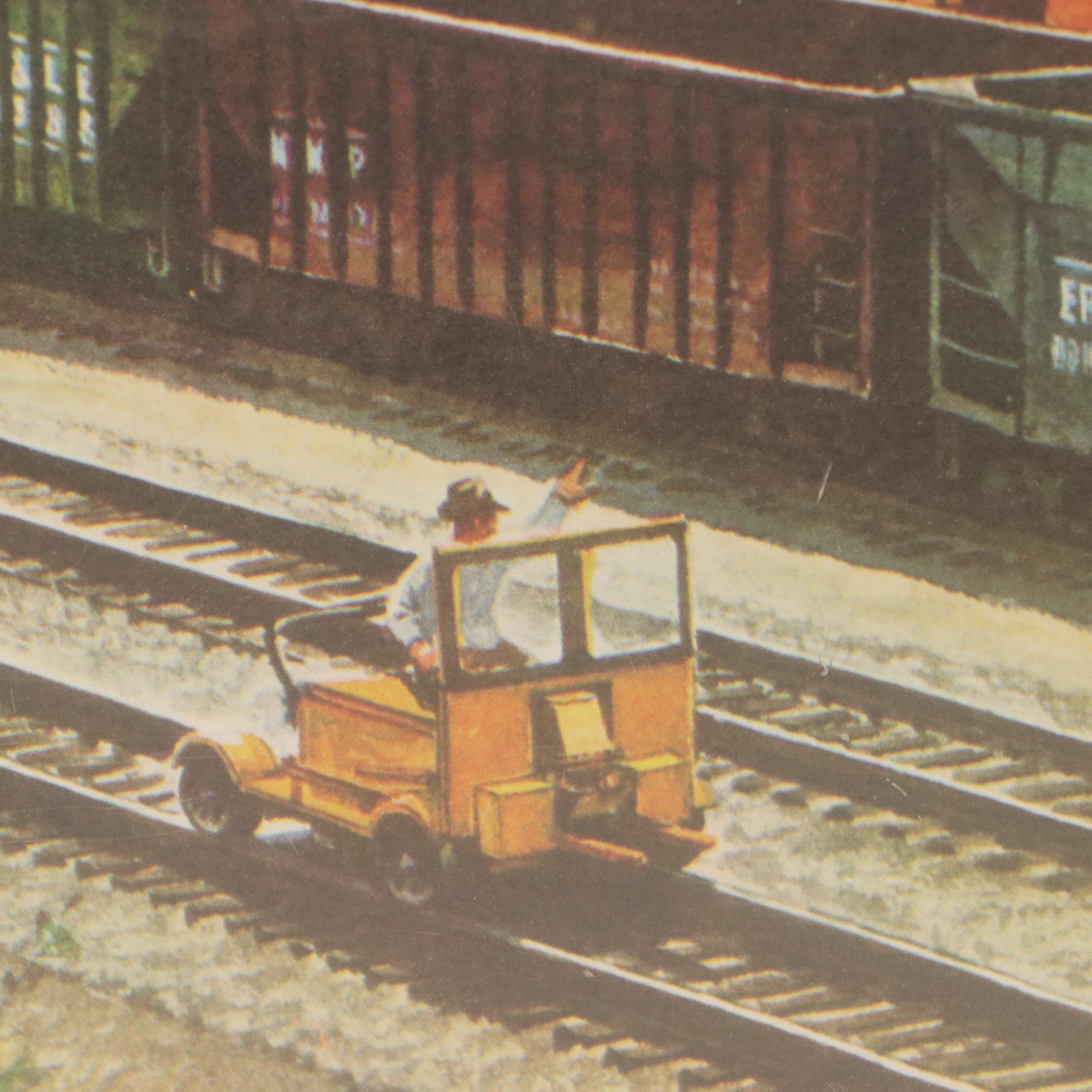 Offset Lithograph of Howard Fogg Painting for New York Central RR, Circa 1960