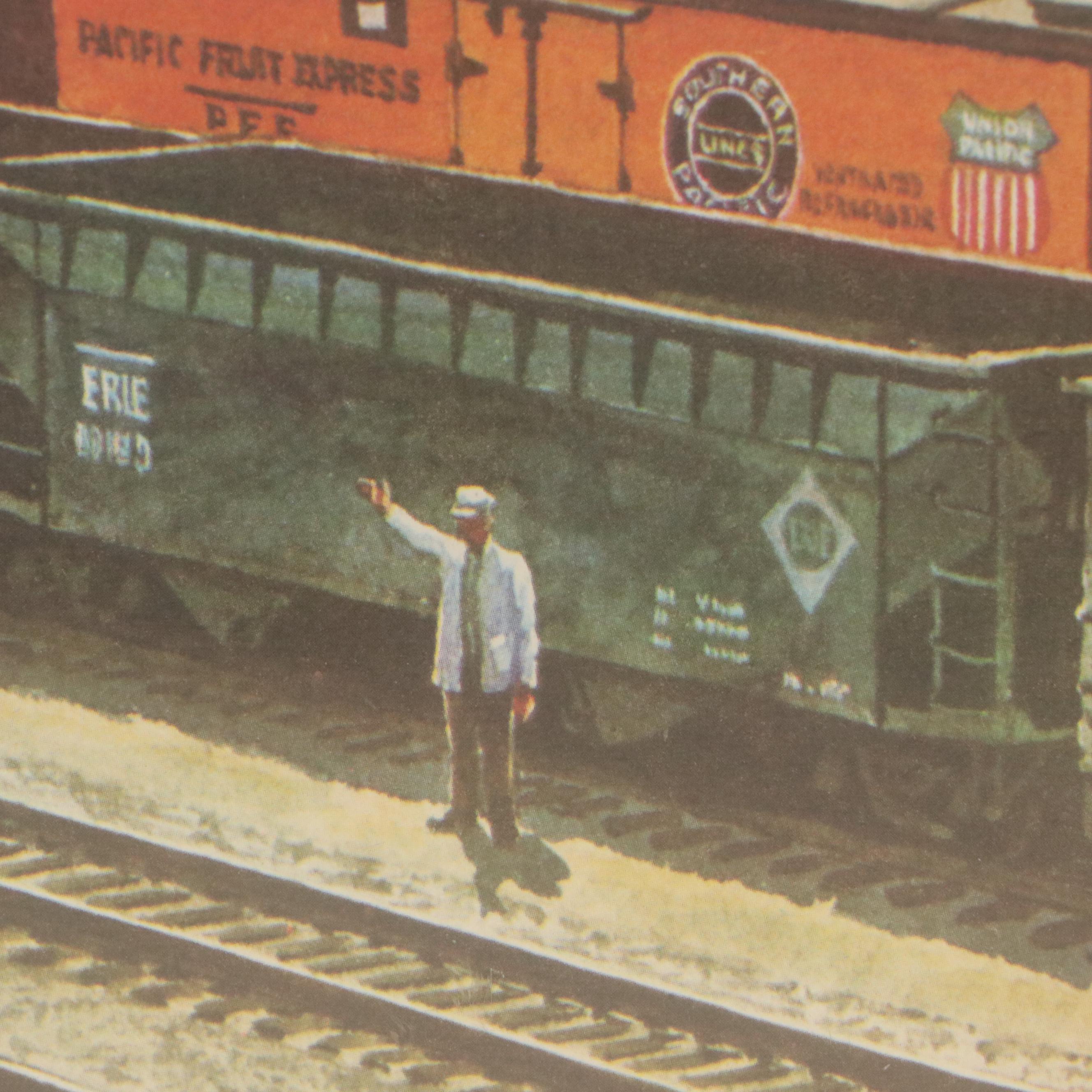 Offset Lithograph of Howard Fogg Painting for New York Central RR, Circa 1960