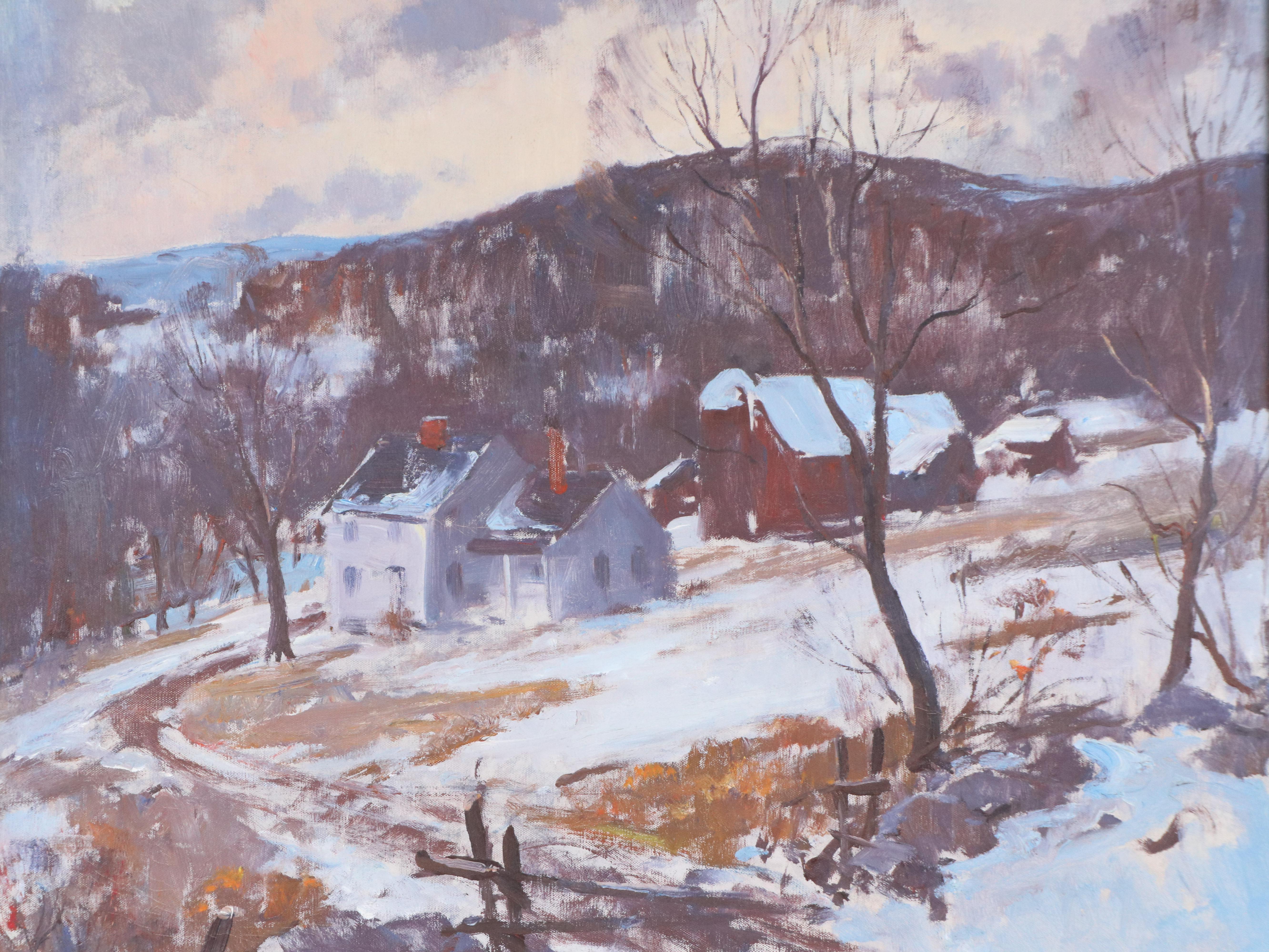 Harry Russel Ballinger Plein Air Winter Landscape Oil Painting