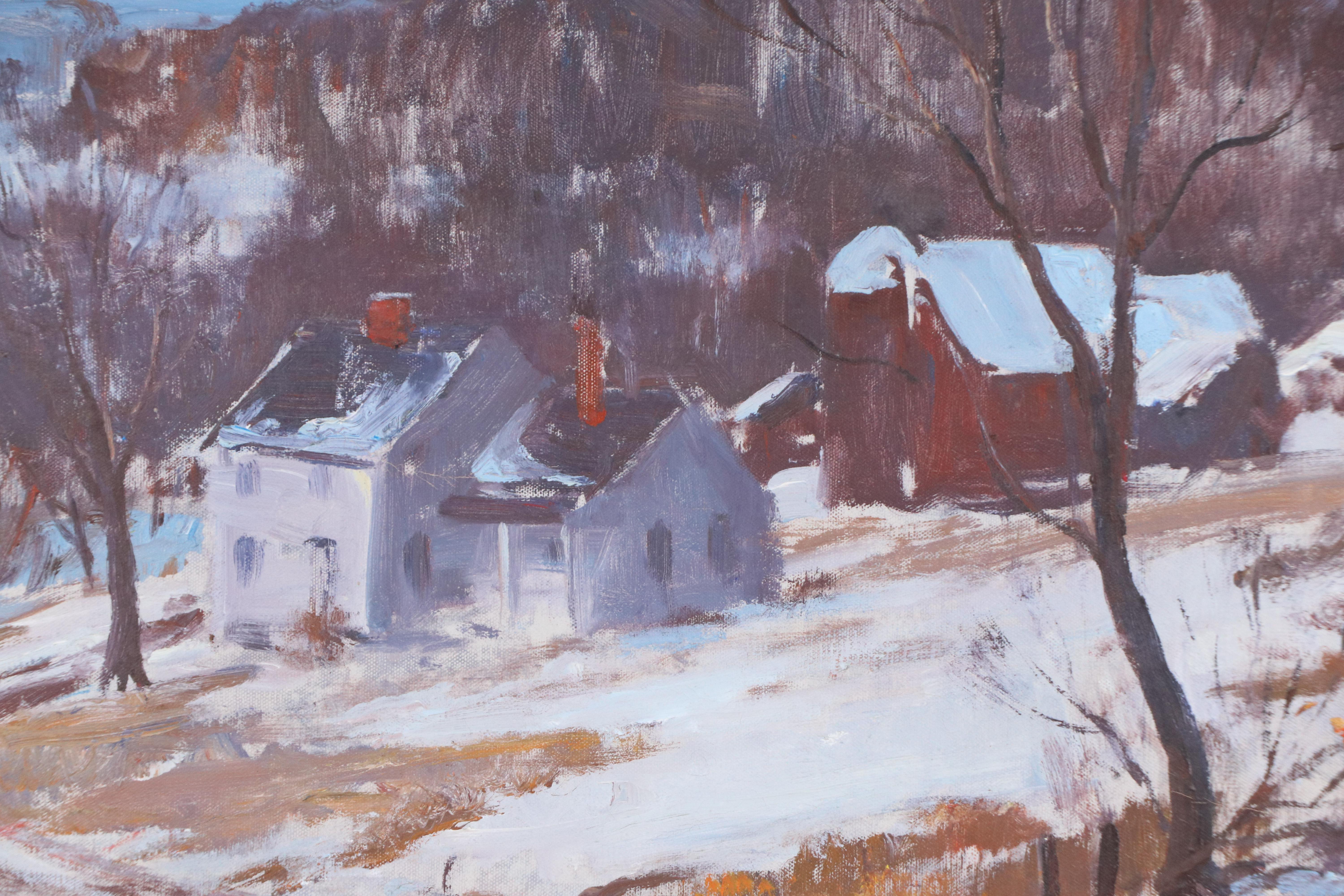 Harry Russel Ballinger Plein Air Winter Landscape Oil Painting