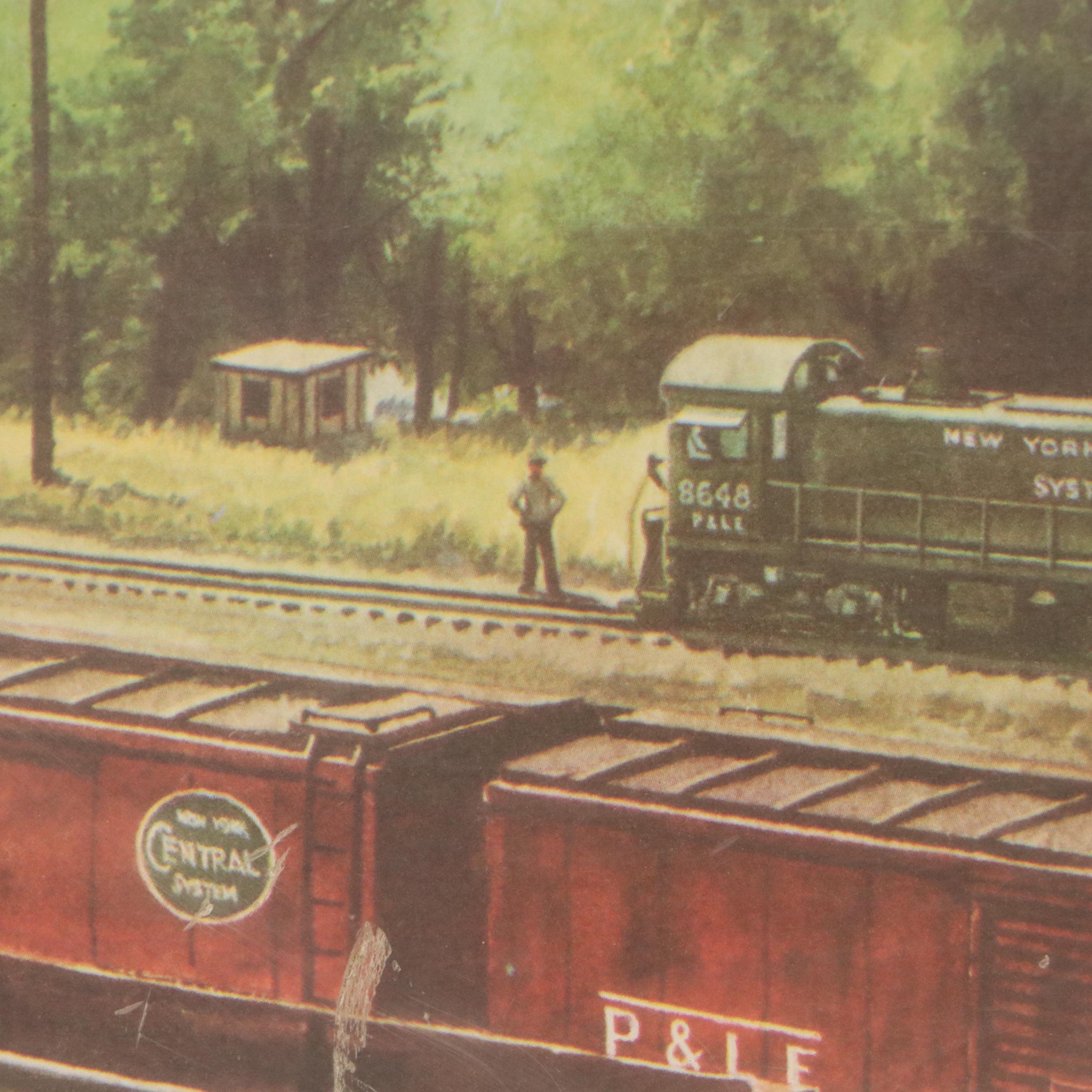 Offset Lithograph of Howard Fogg Painting for New York Central RR, Circa 1960