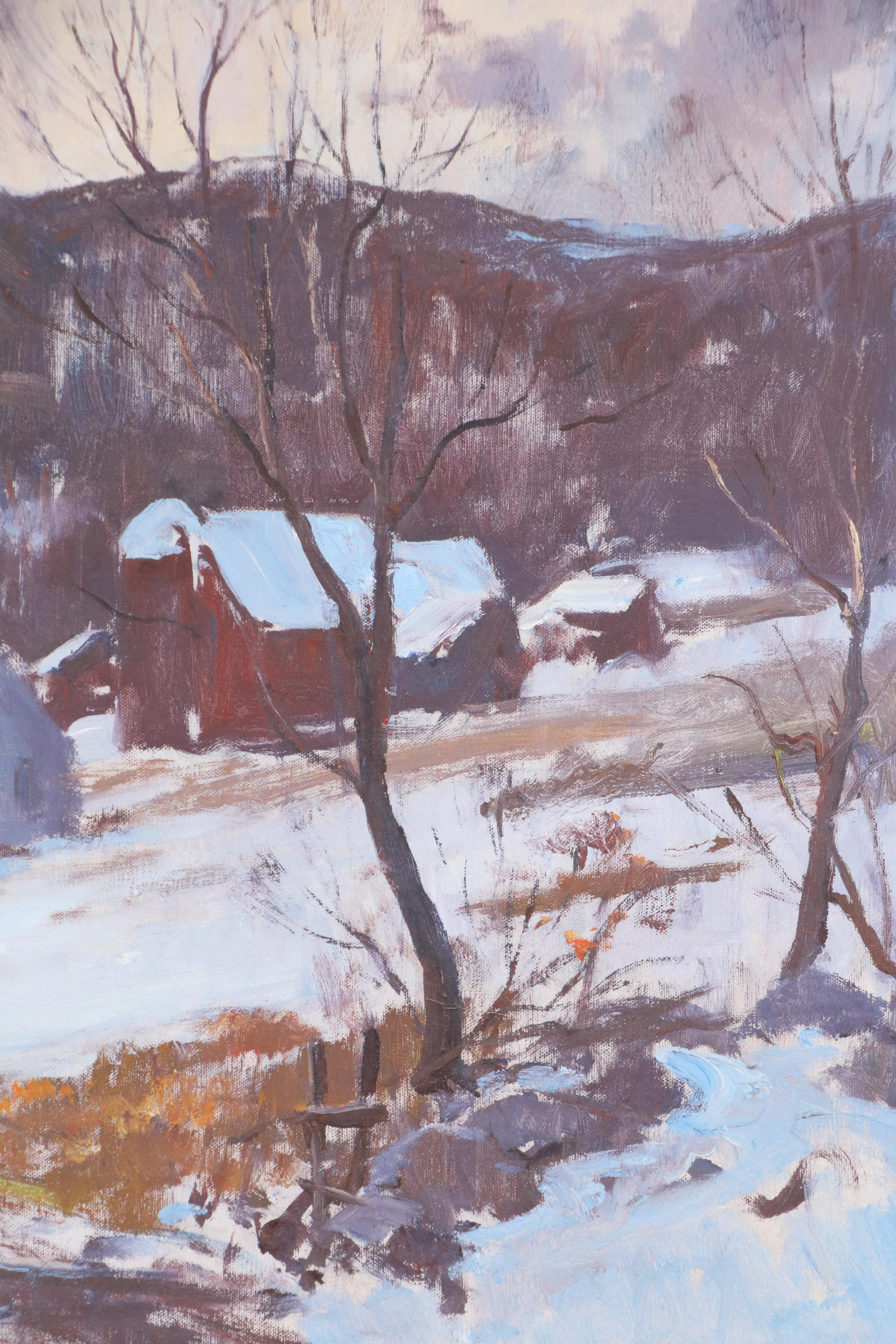 Harry Russel Ballinger Plein Air Winter Landscape Oil Painting