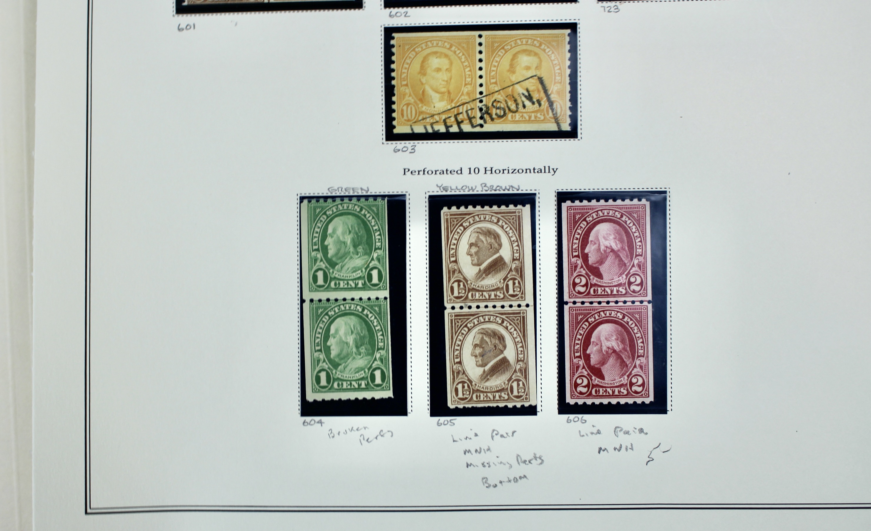 U.S. Coil Postage Stamp Collection, 1916 to 1932