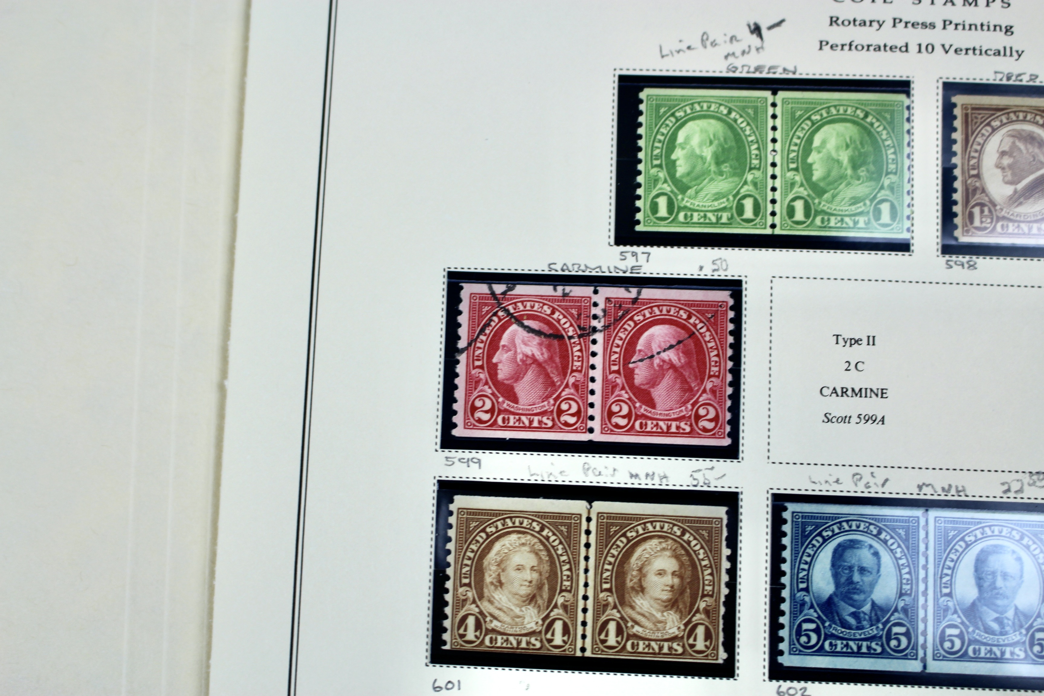 U.S. Coil Postage Stamp Collection, 1916 to 1932