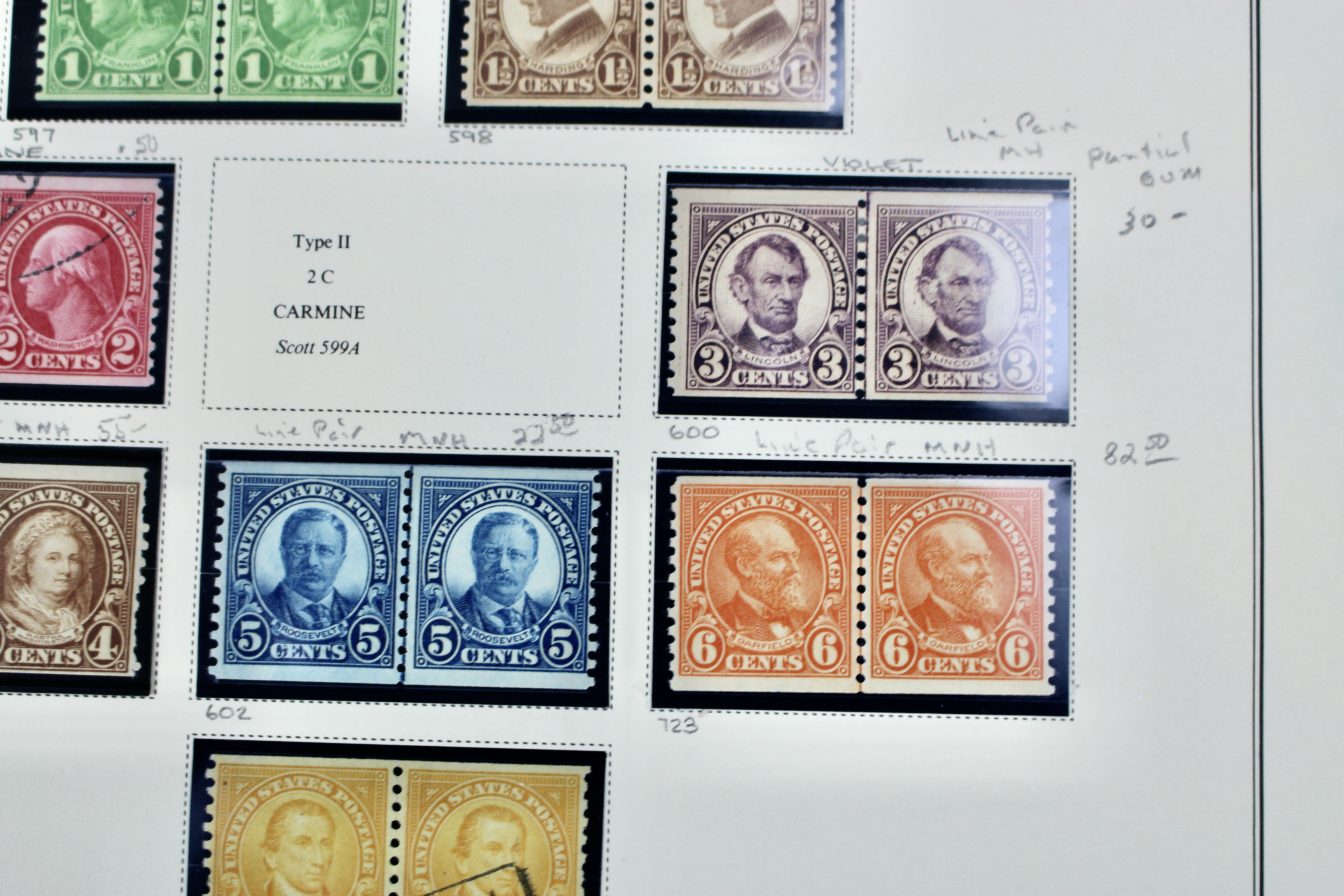 U.S. Coil Postage Stamp Collection, 1916 to 1932