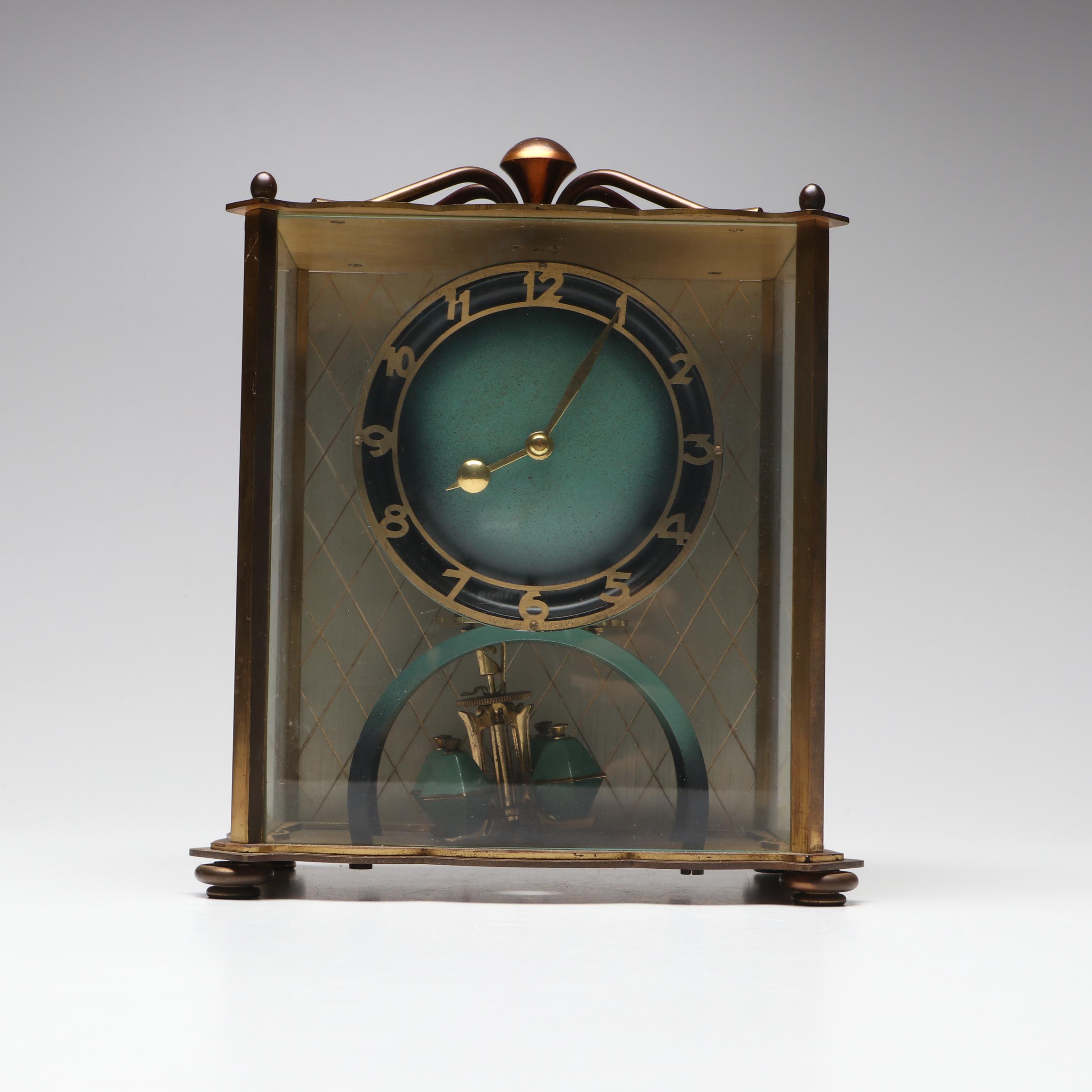 German Euramca Anniversary Clock, Bronze and Marble Pen Holder, More