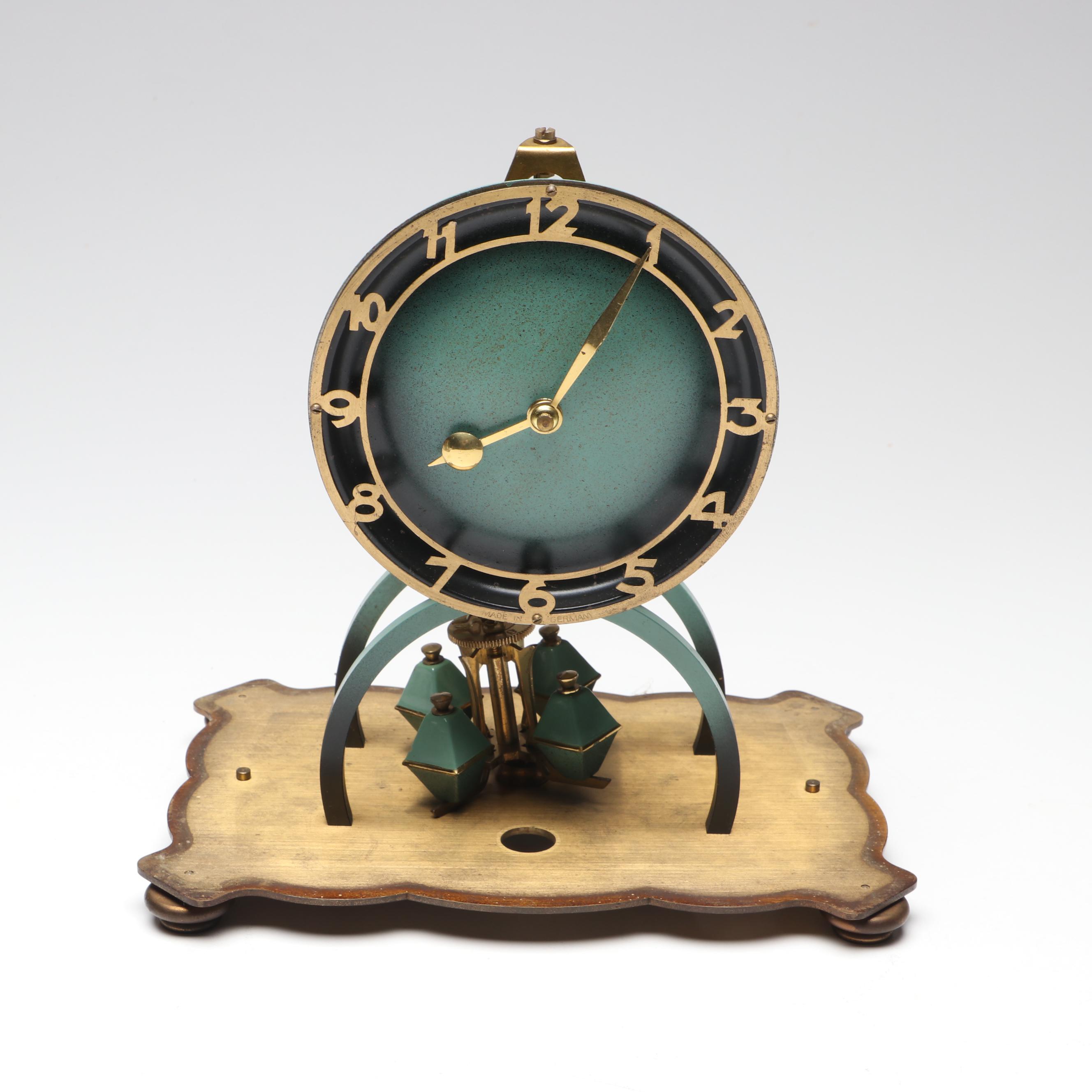 German Euramca Anniversary Clock, Bronze and Marble Pen Holder, More