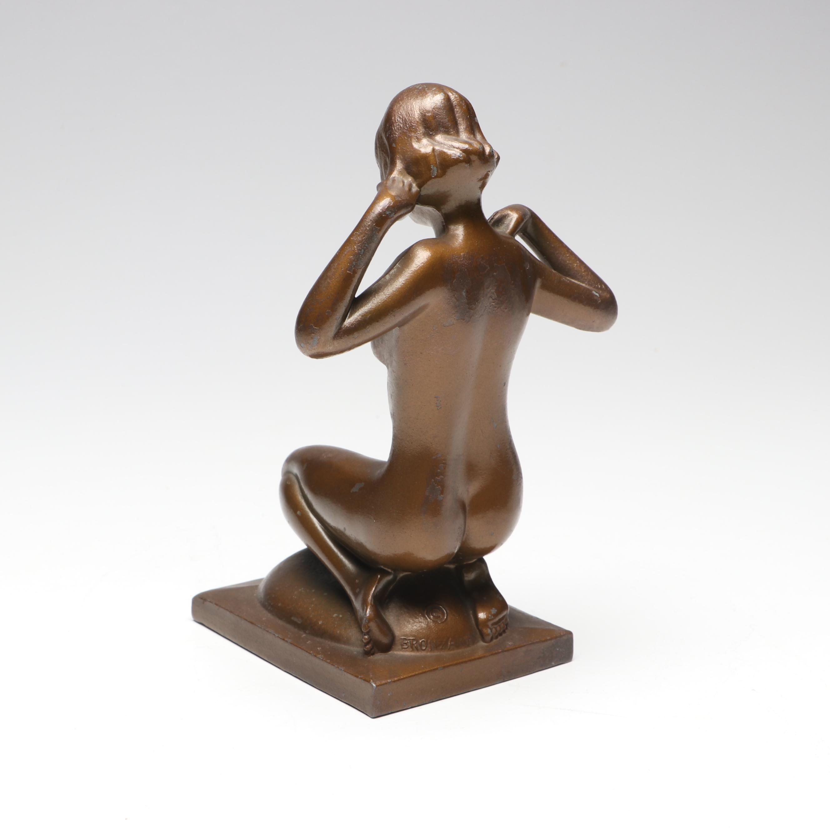 German Euramca Anniversary Clock, Bronze and Marble Pen Holder, More