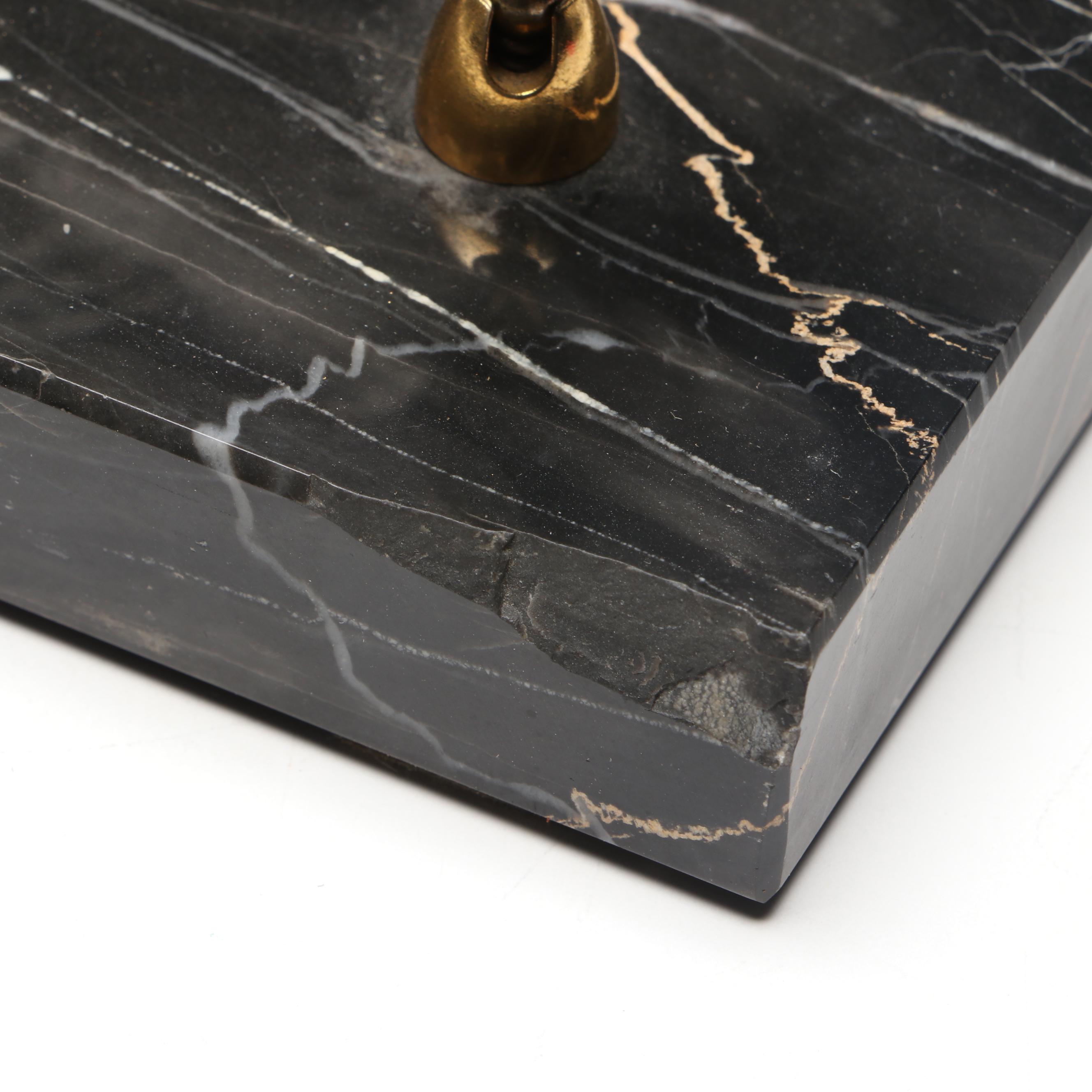 German Euramca Anniversary Clock, Bronze and Marble Pen Holder, More