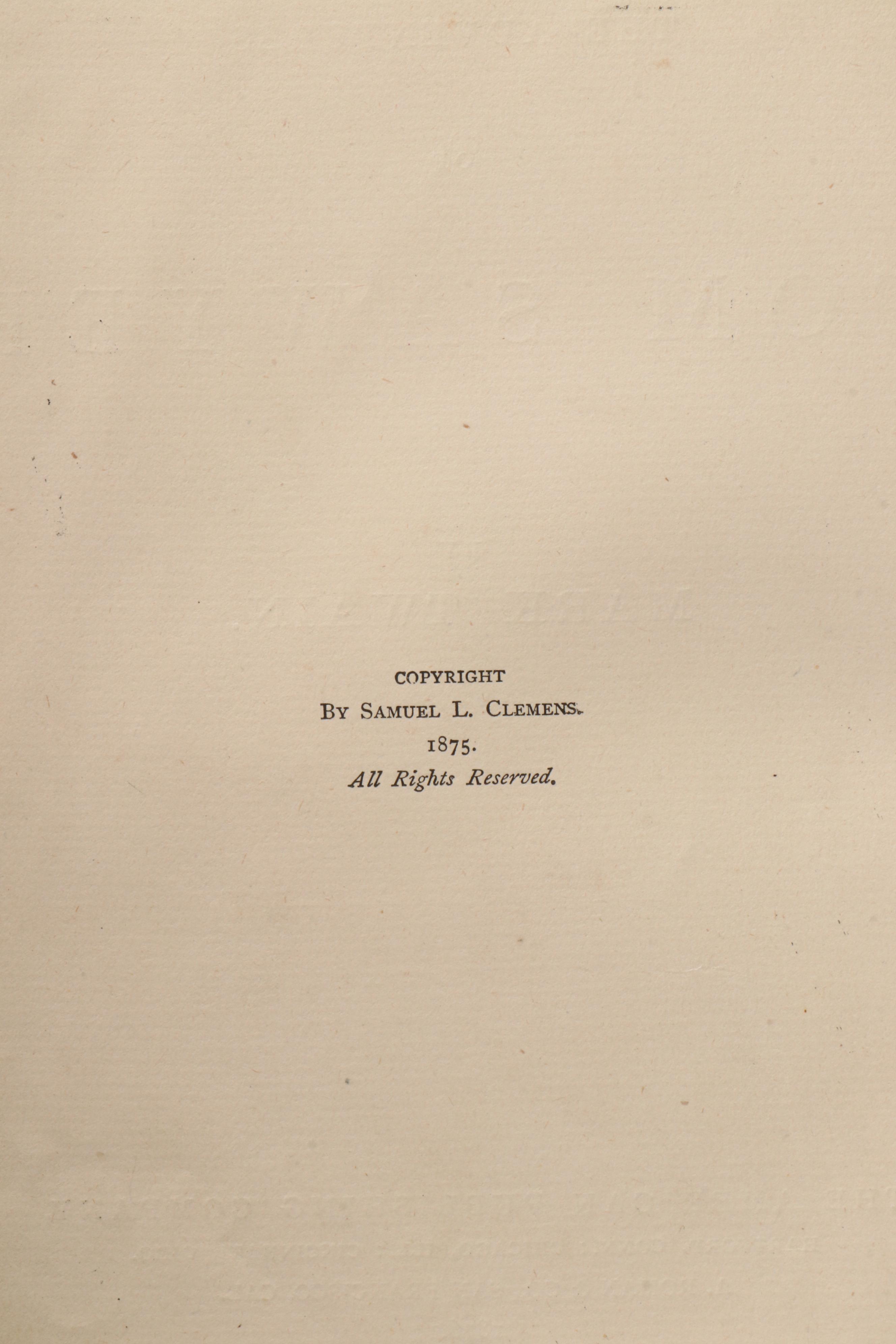 First Edition, Second Issue "The Adventures of Tom Sawyer" by Mark Twain, 1876