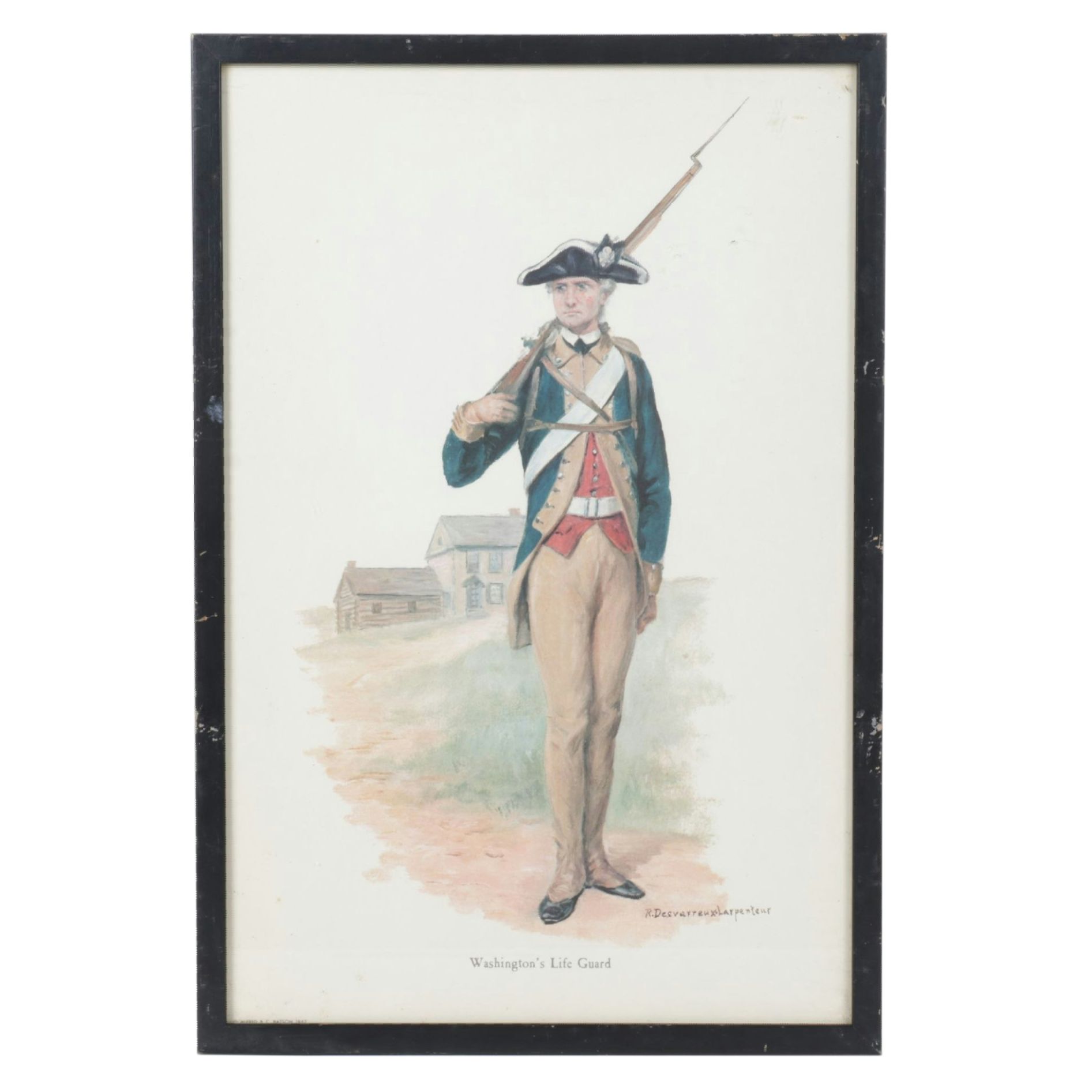 Offset Lithograph After R. Desvarreux-Larpenteur "Washington's Life Guard"