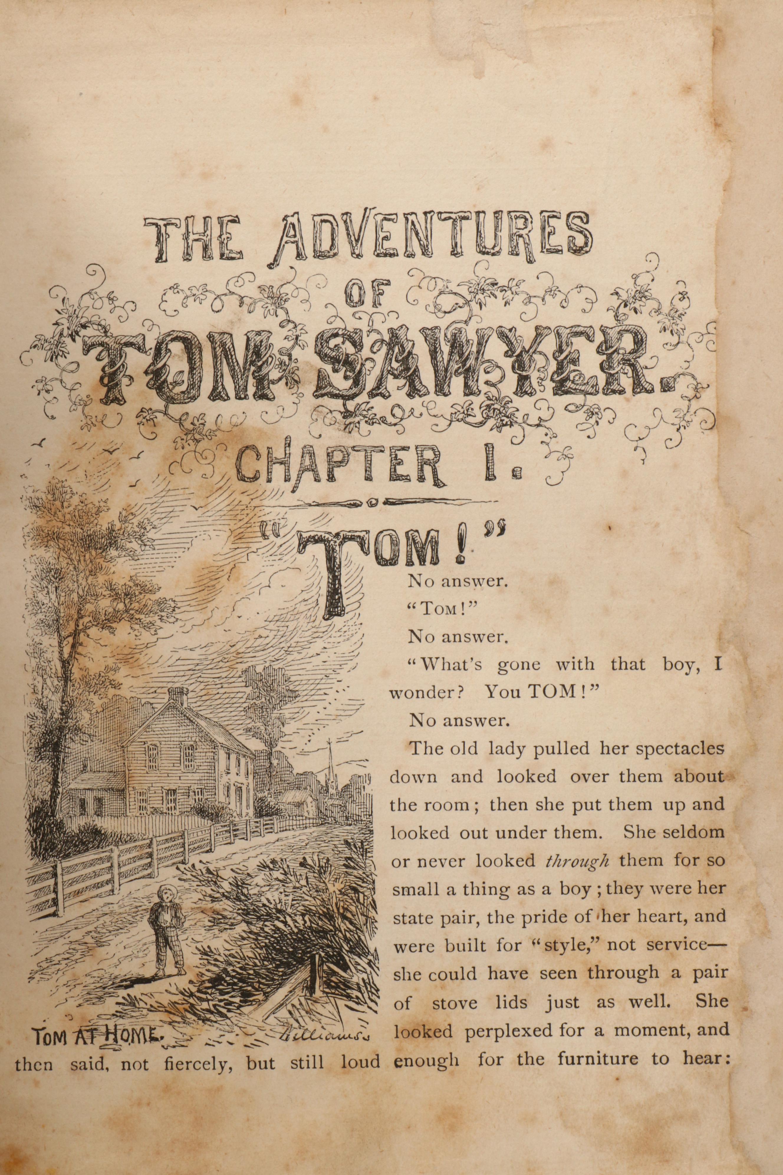 First Edition, Second Issue "The Adventures of Tom Sawyer" by Mark Twain, 1876