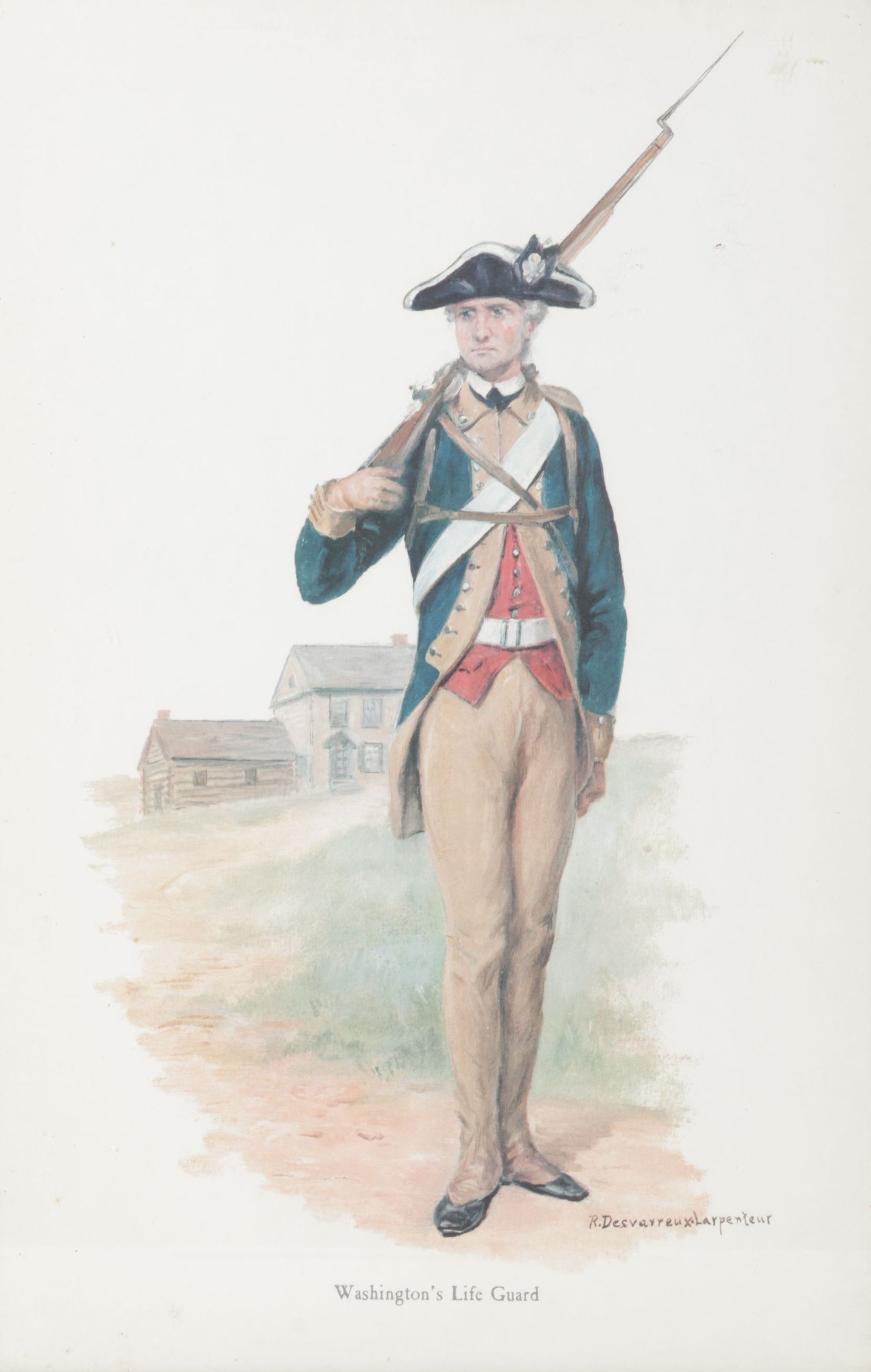 Offset Lithograph After R. Desvarreux-Larpenteur "Washington's Life Guard"