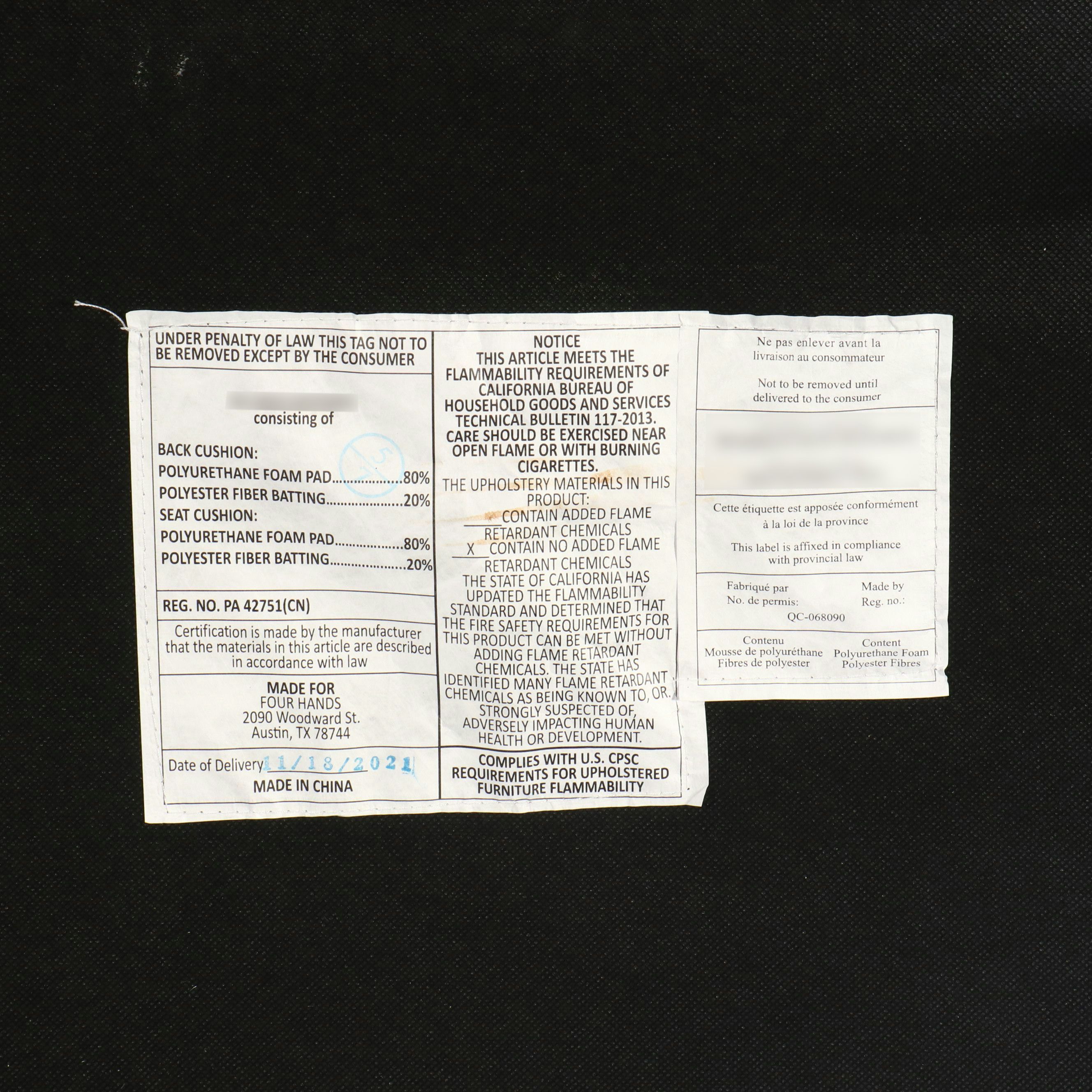 Pair of Four Hands Mid Century Modern Style Wingback Lounge Chairs