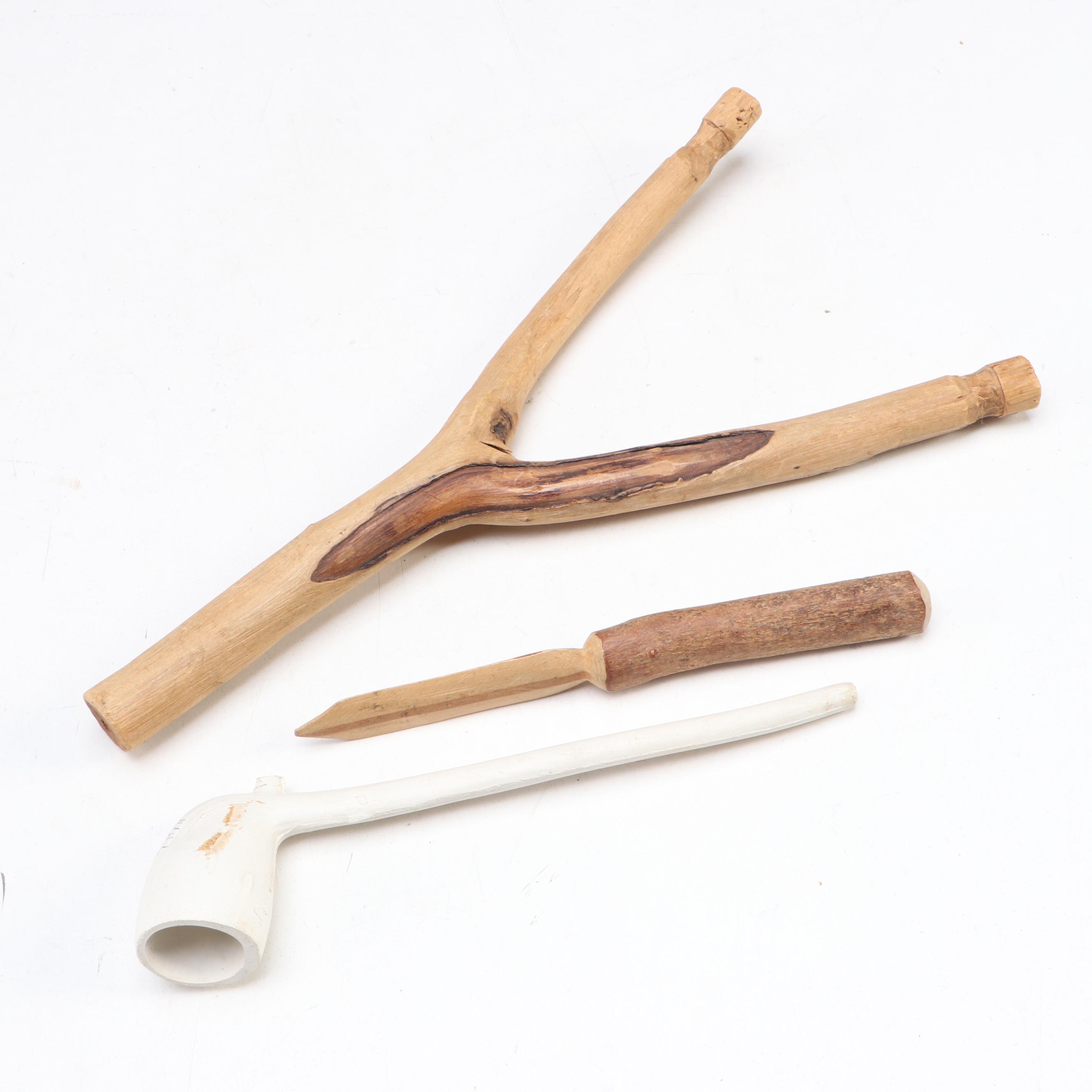 Minnie Adkins Hand-Carved Roosters with Other Folk Art Style Carvings