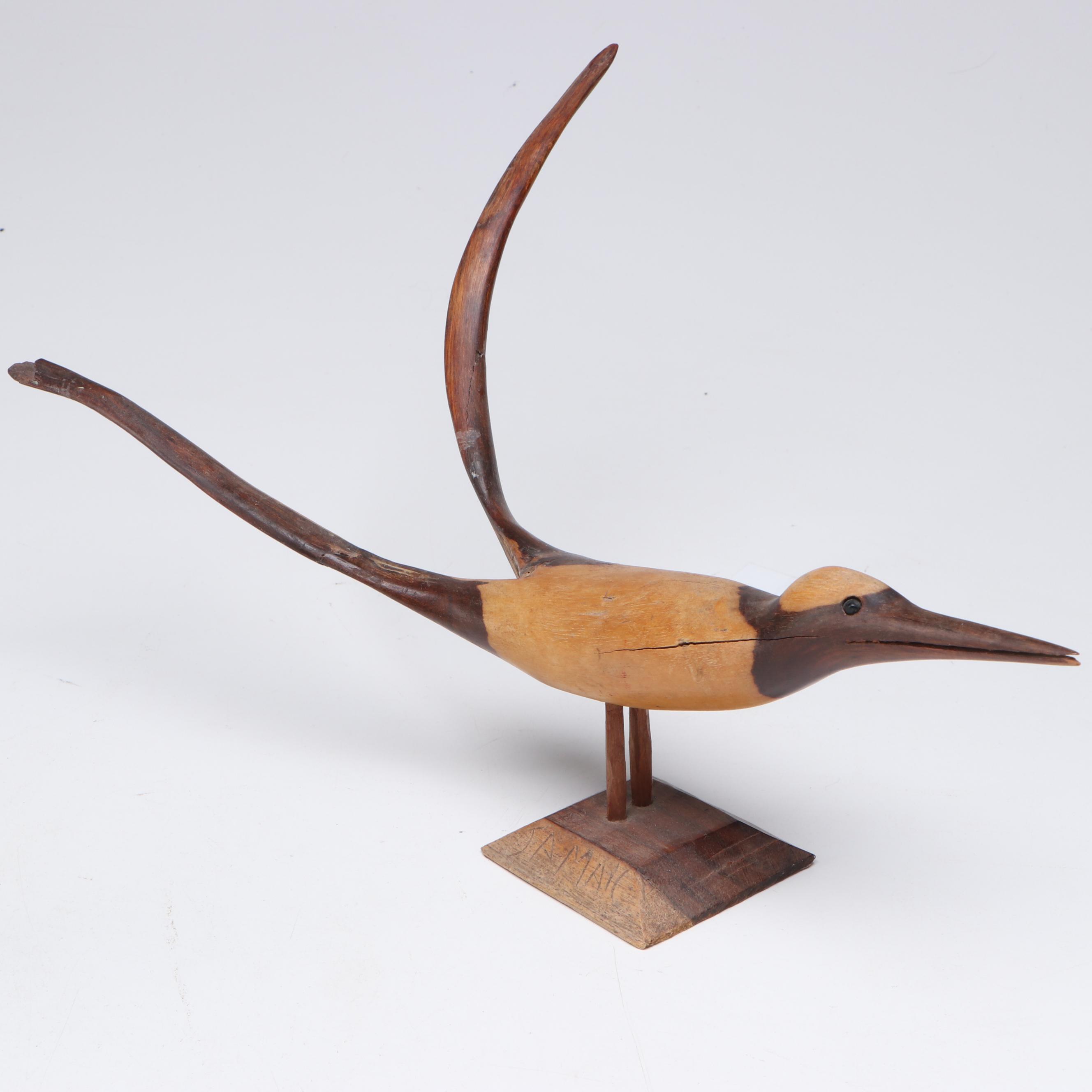 Minnie Adkins Hand-Carved Roosters with Other Folk Art Style Carvings