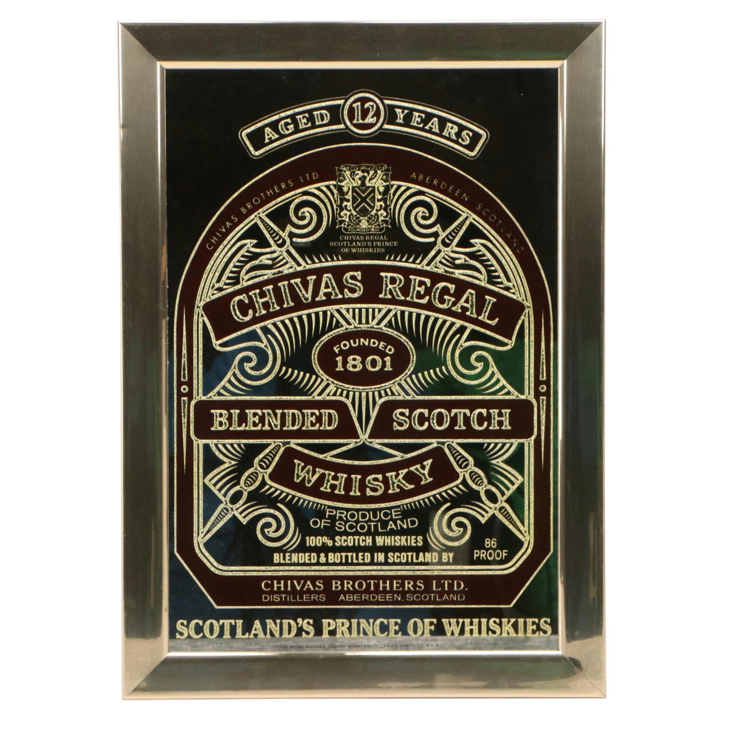 Chivas Regal Scotch Whisky Mirrored Bar Sign
