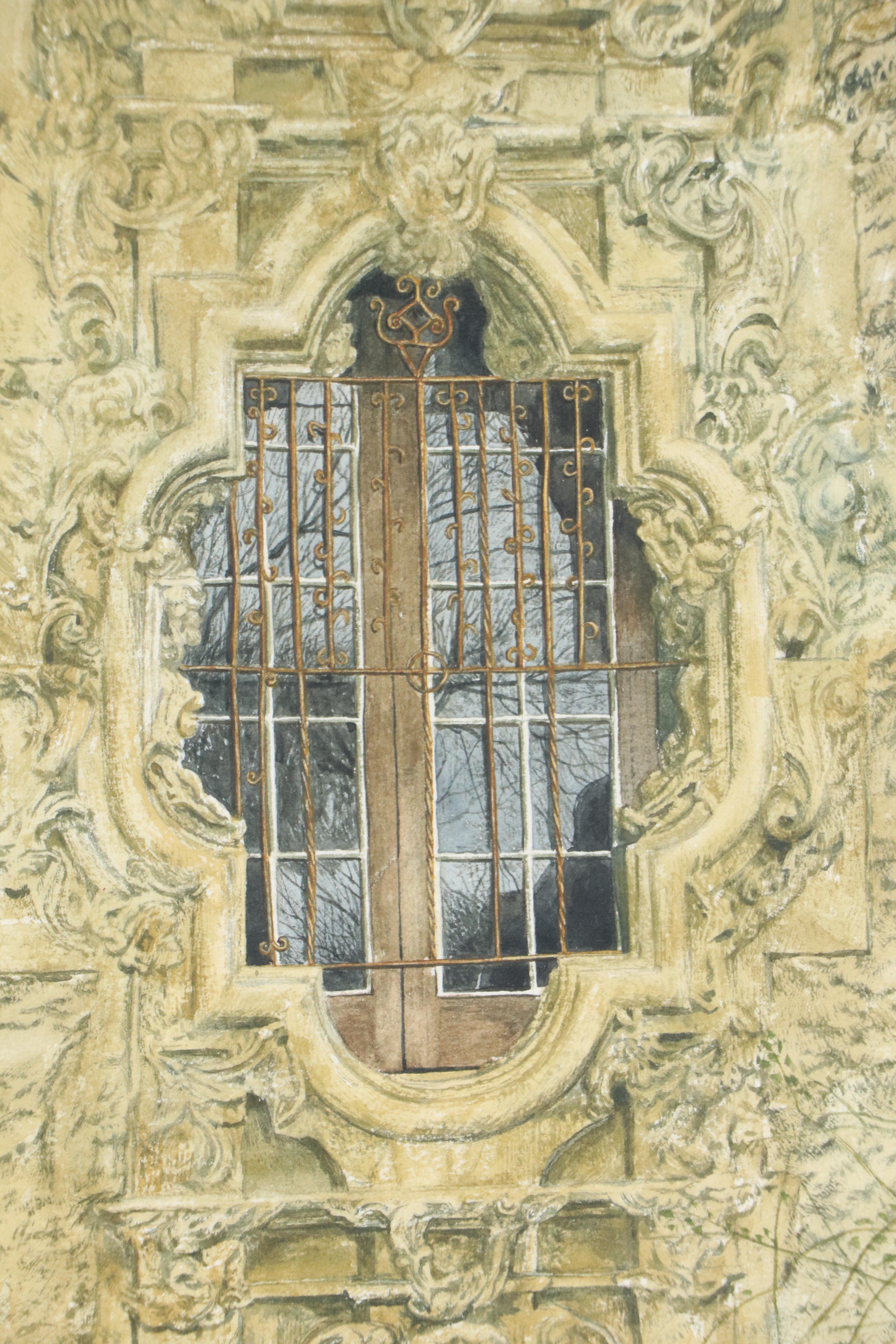 Ronald Thomason Watercolor Painting "The Rose Window," Mid to Late 20th Century
