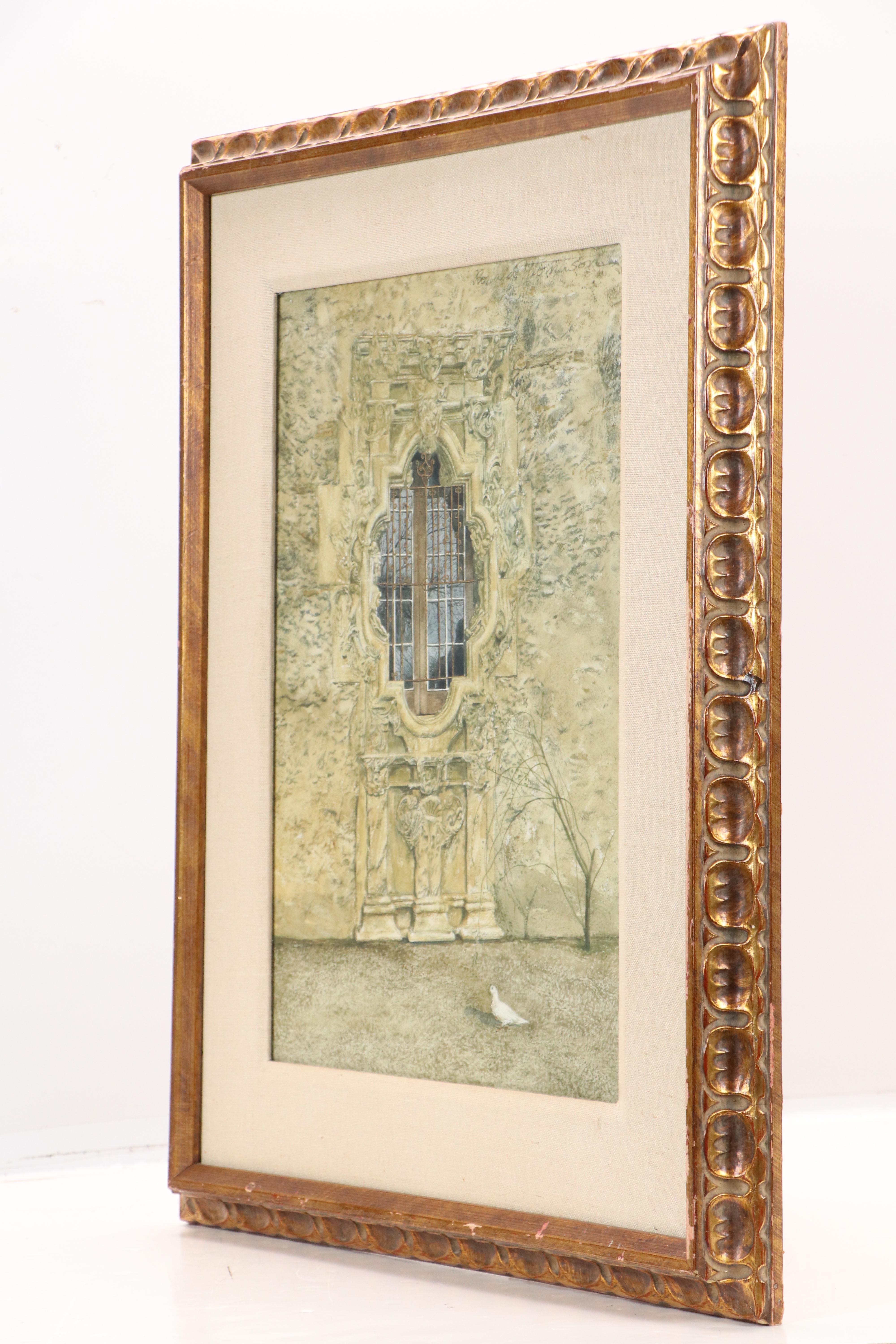 Ronald Thomason Watercolor Painting "The Rose Window," Mid to Late 20th Century