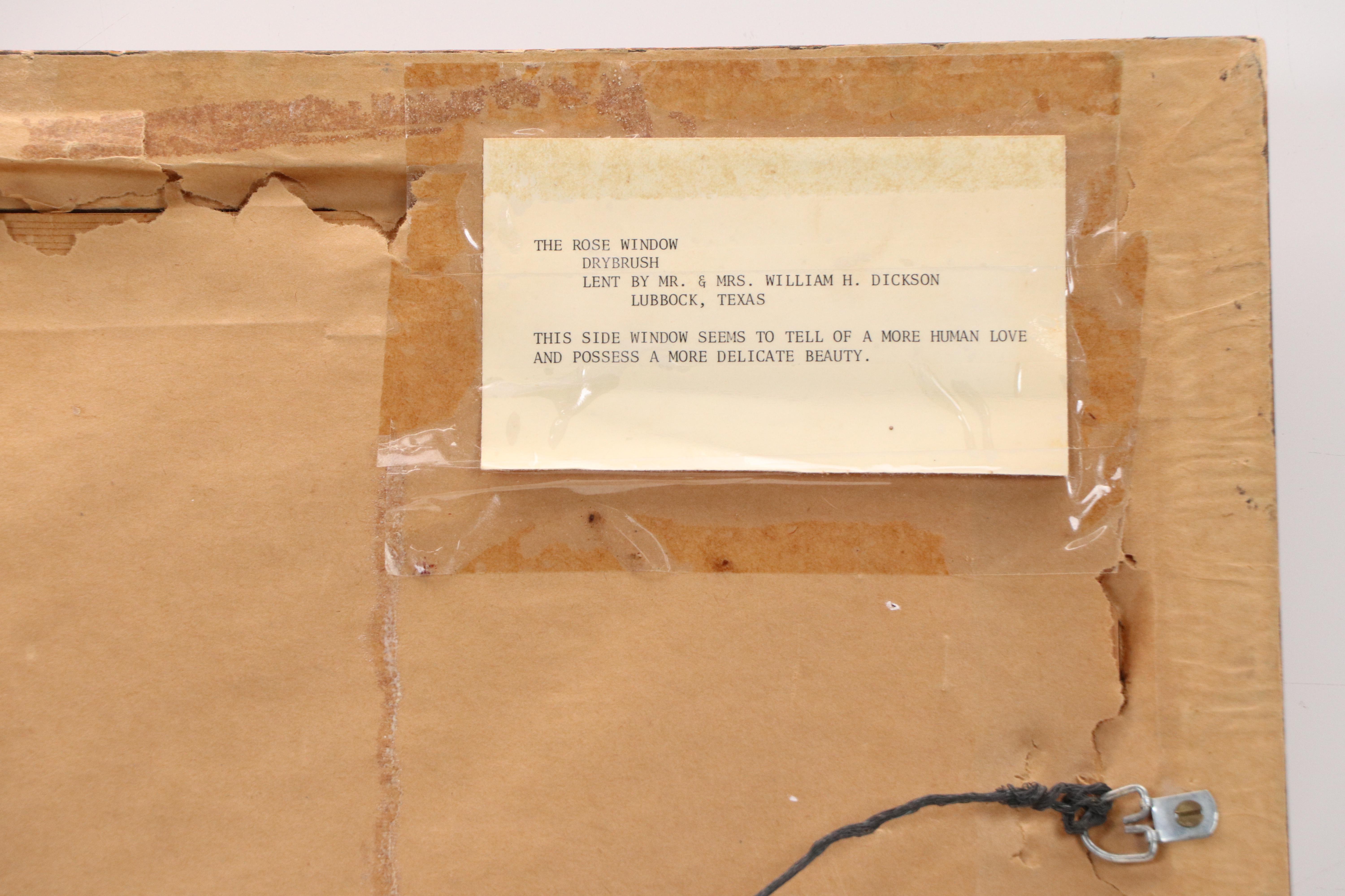 Ronald Thomason Watercolor Painting "The Rose Window," Mid to Late 20th Century