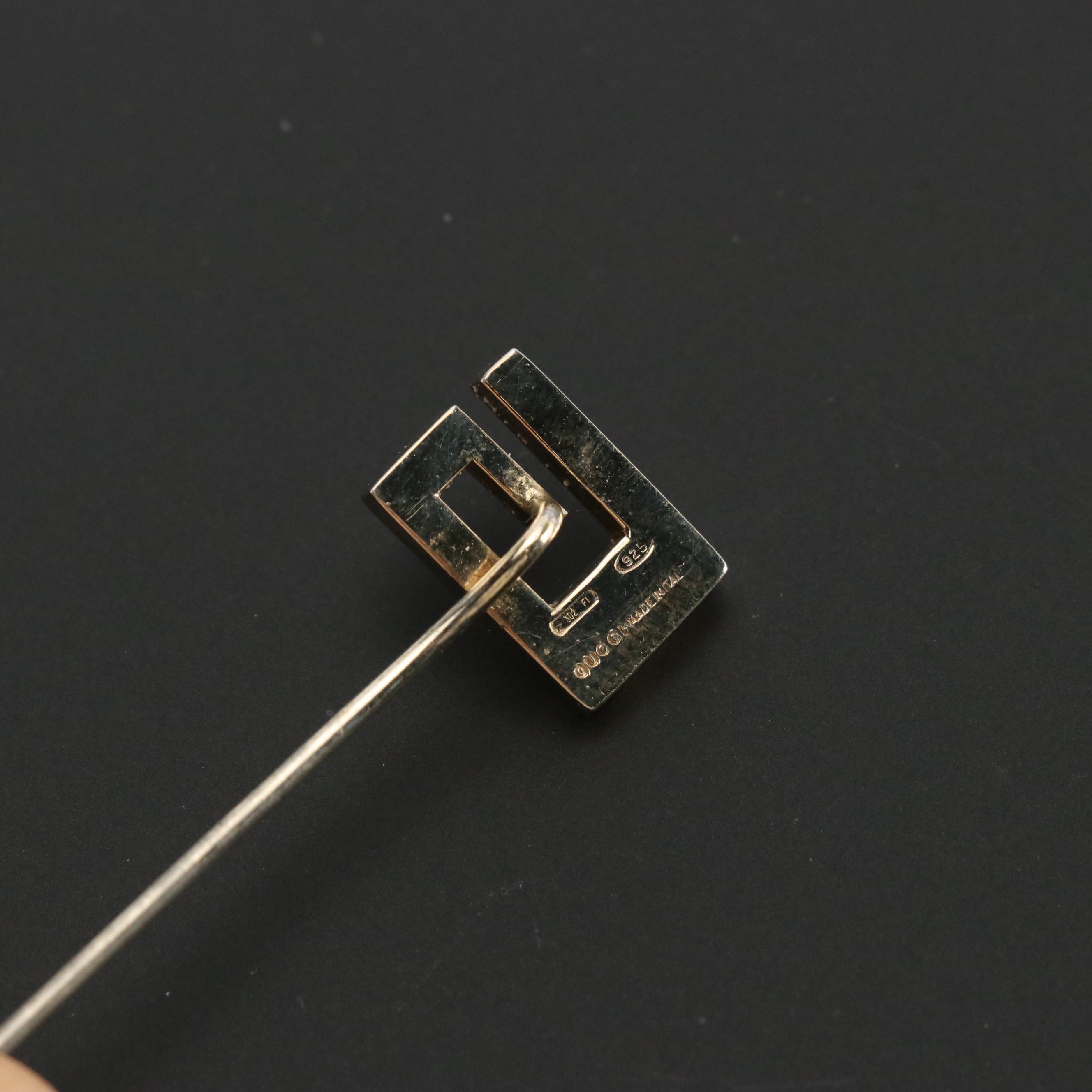 Gucci Sterling Silver 'G' Logo Stick Pins