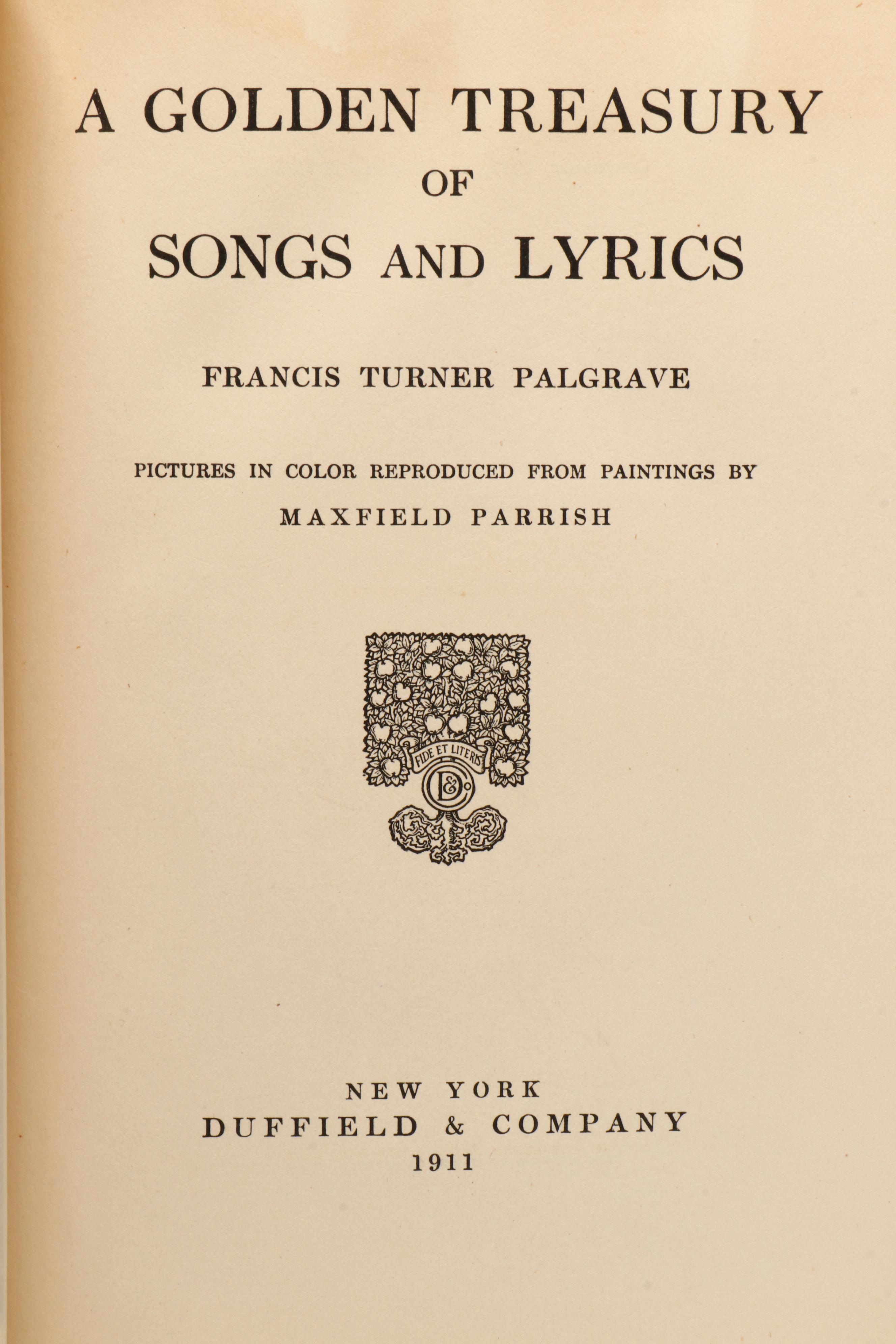Maxfield Parrish Illustrated First Edition "Golden Treasury of Songs and Lyrics"