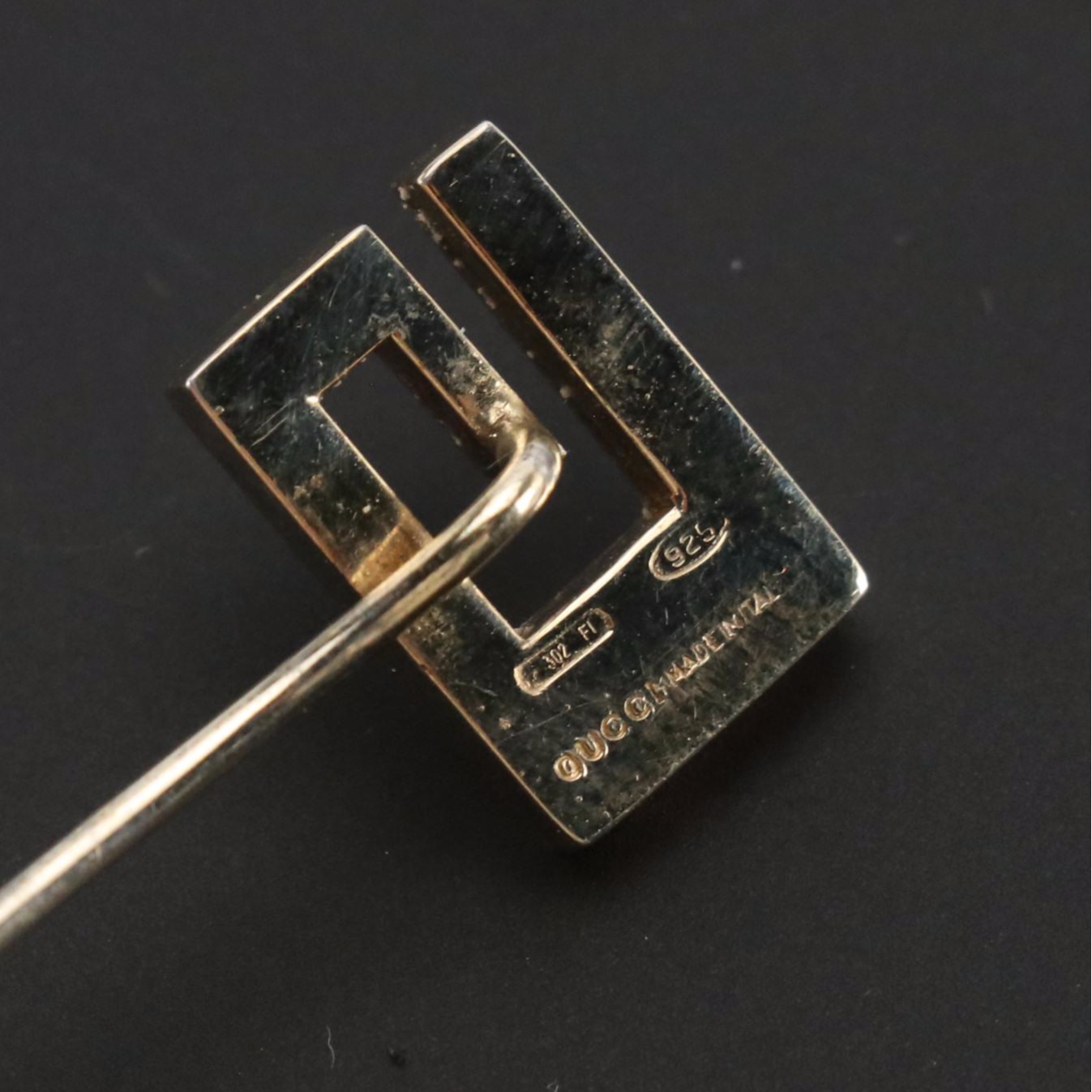 Gucci Sterling Silver 'G' Logo Stick Pins