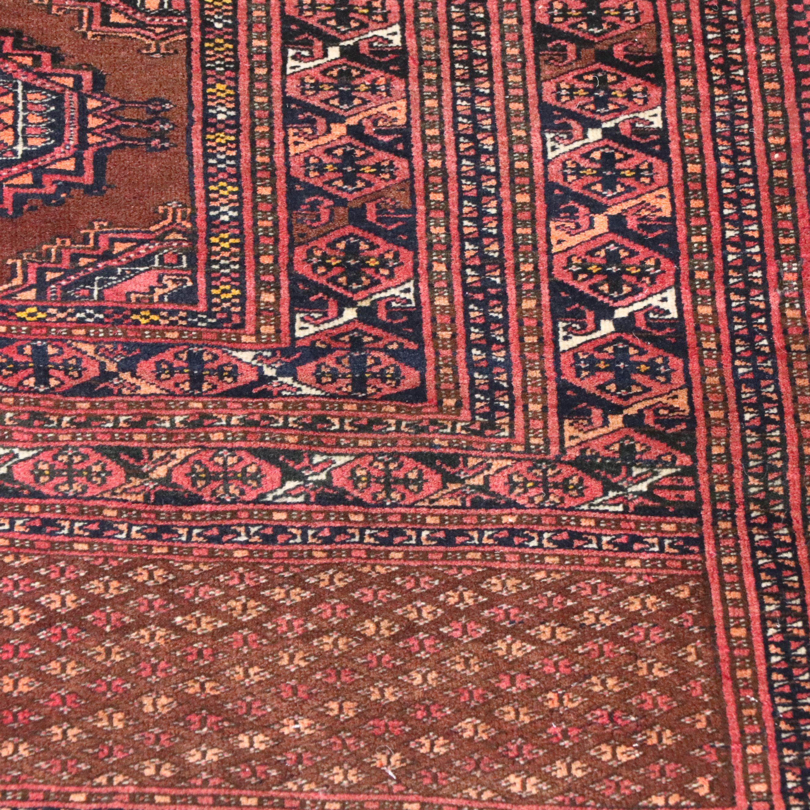4'8 x 6'7 Hand-Knotted Pakistani Bokhara Area Rug