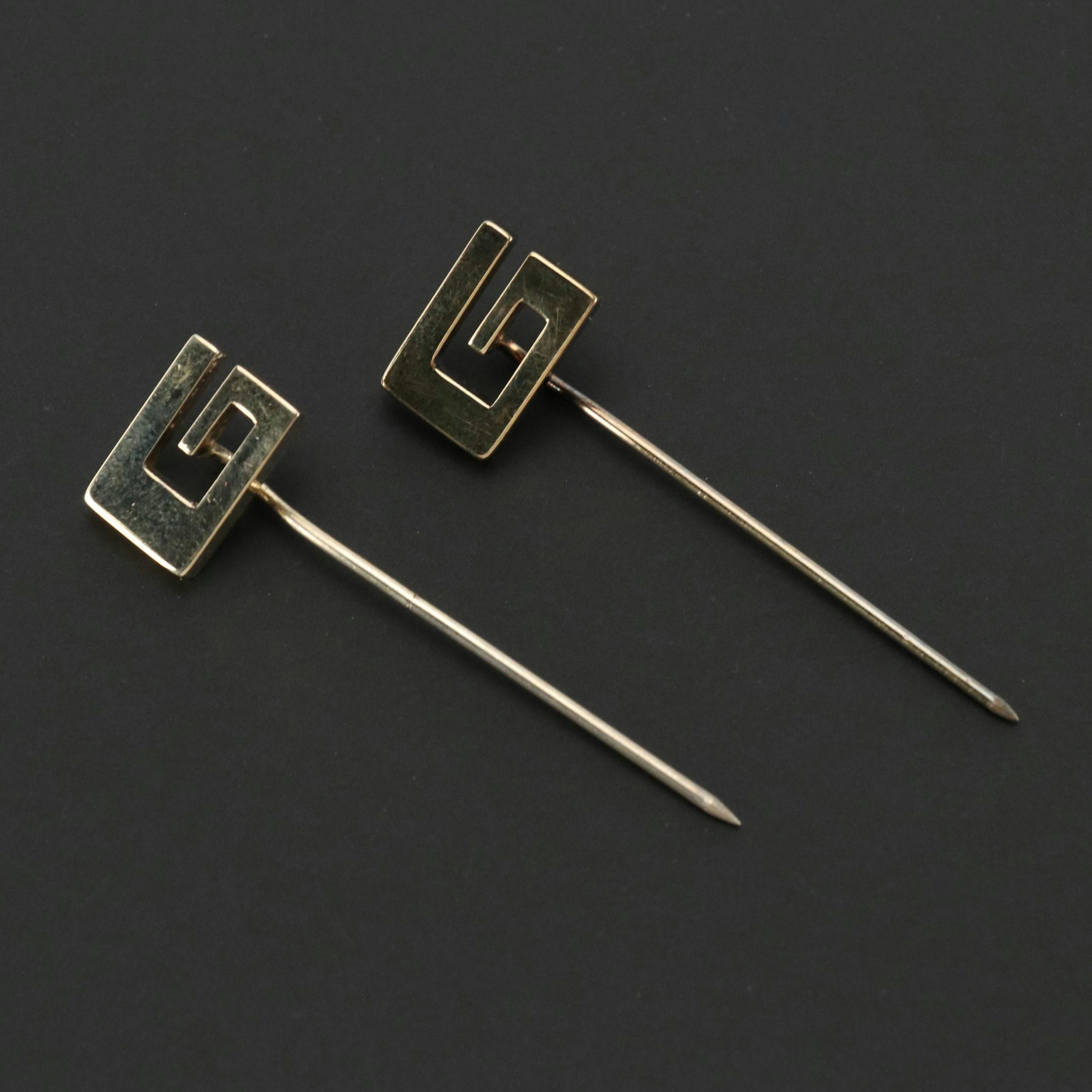 Gucci Sterling Silver 'G' Logo Stick Pins