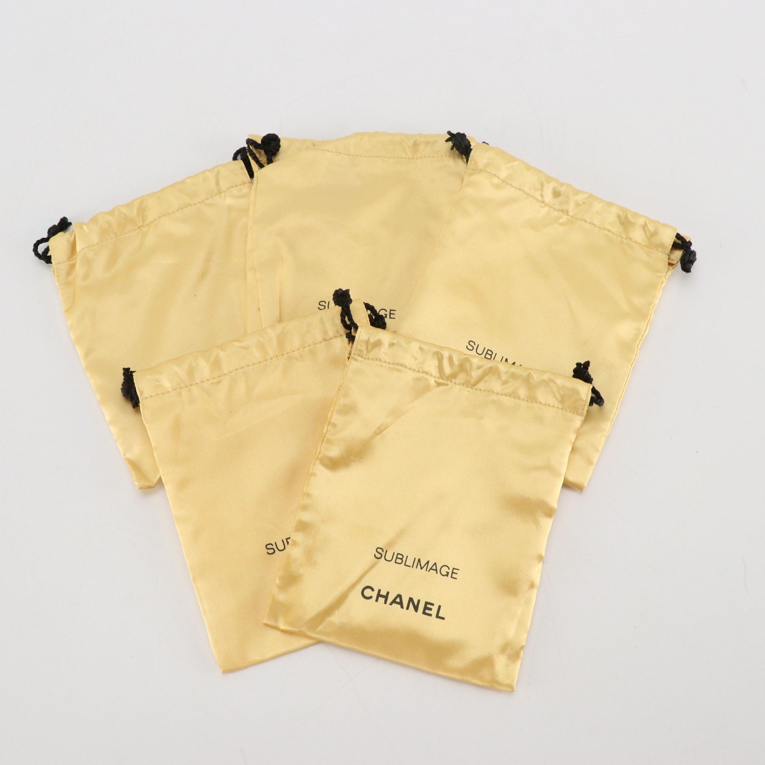 Chanel Beauté "Sublimage" Promotional Gold Drawstring Pouches
