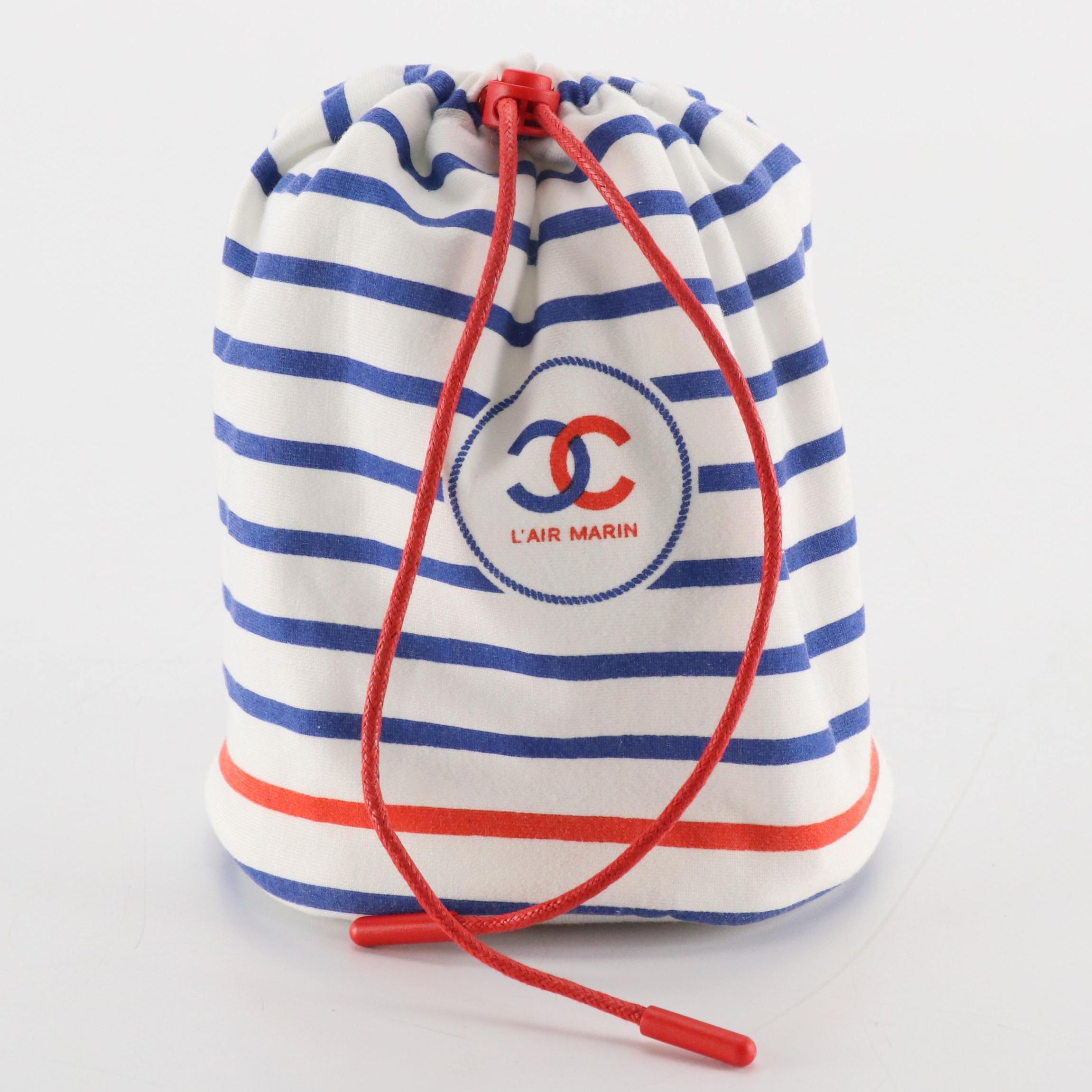Chanel Beauté "L'Air Marin" Promotional Striped Drawstring Pouch