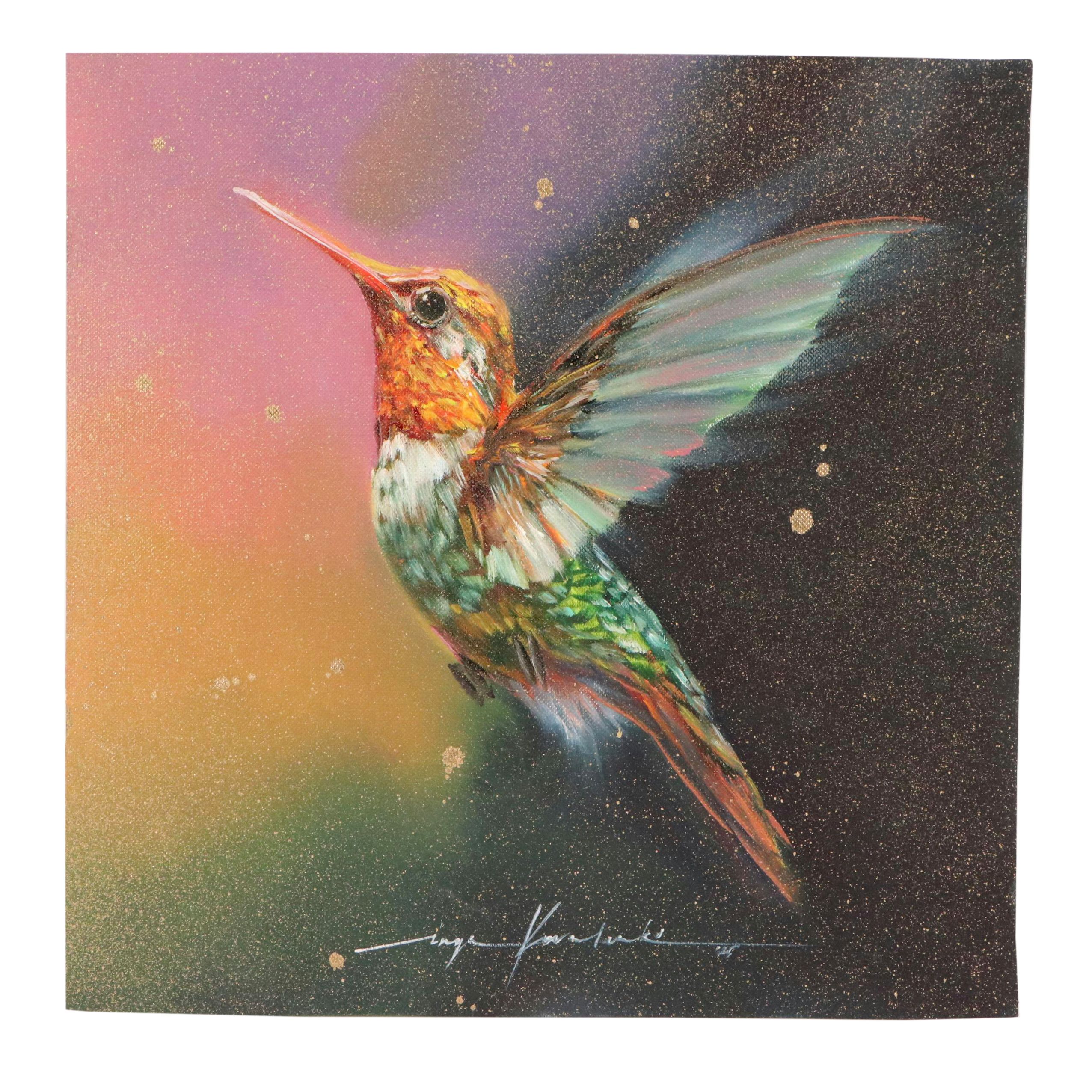 Inga Kovalenko Oil Painting of Hummingbird, 2025
