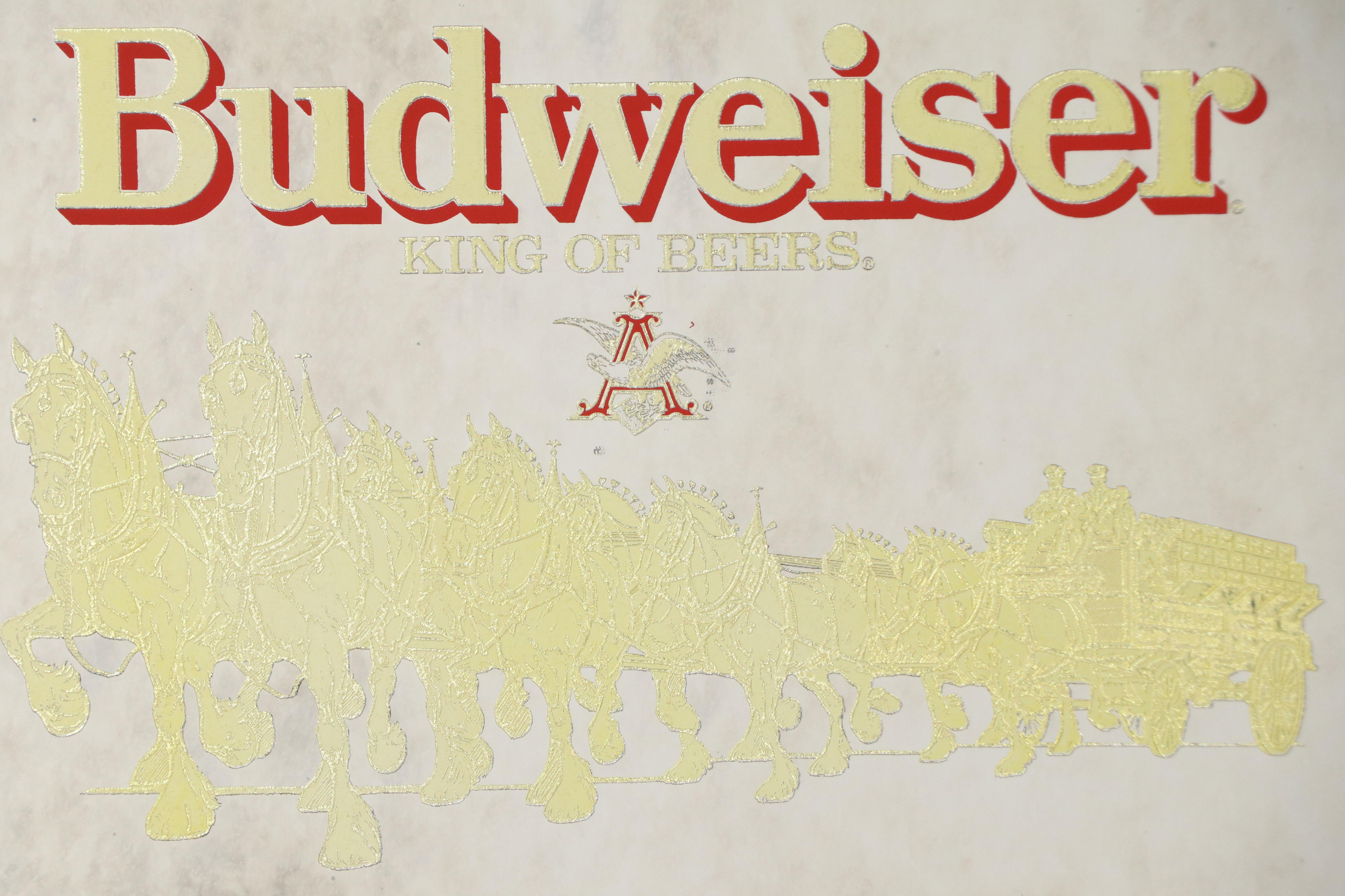 Miller High Life and Budweiser Embellished Souvenir Mirrors, Late 20th Century