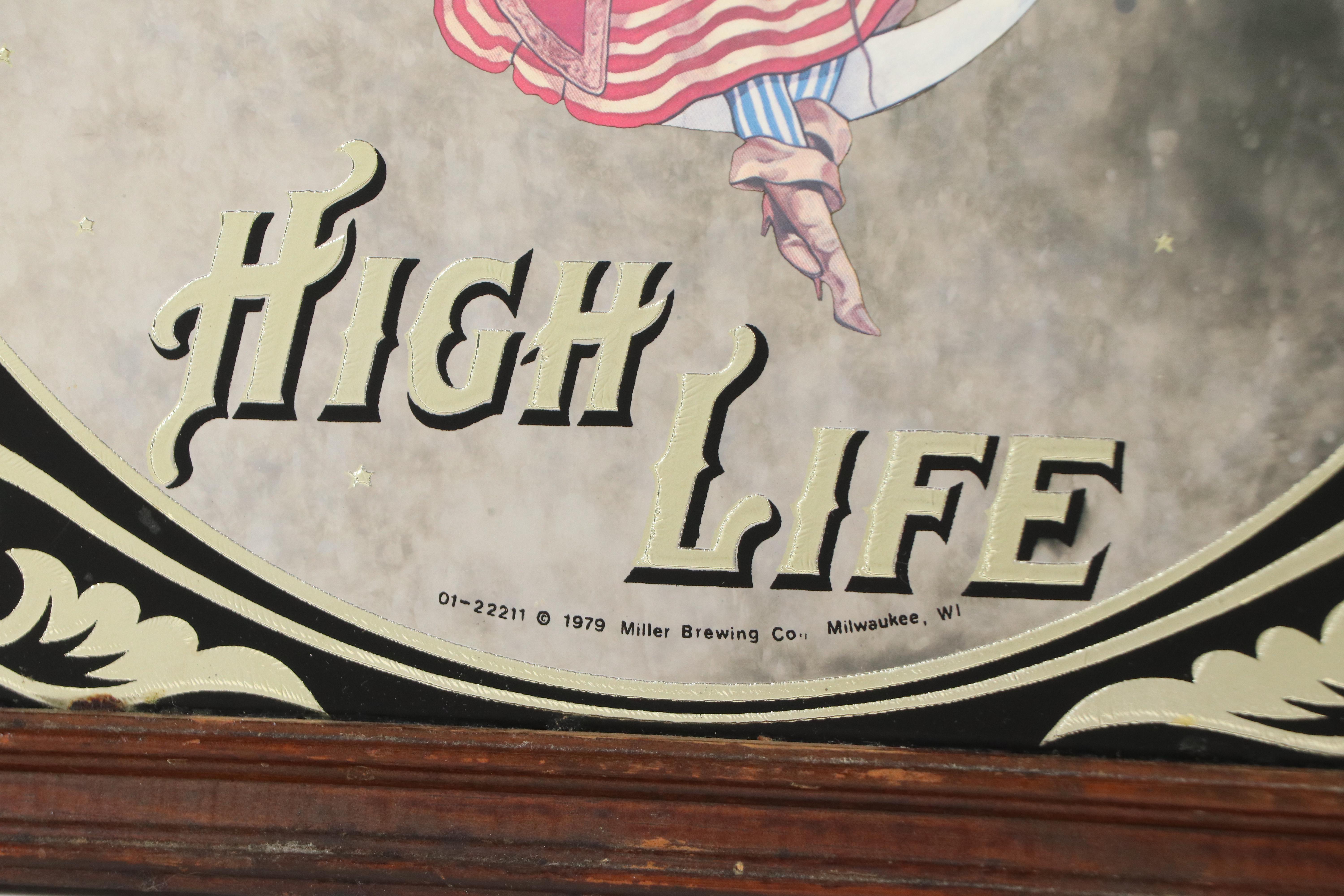 Miller High Life and Budweiser Embellished Souvenir Mirrors, Late 20th Century