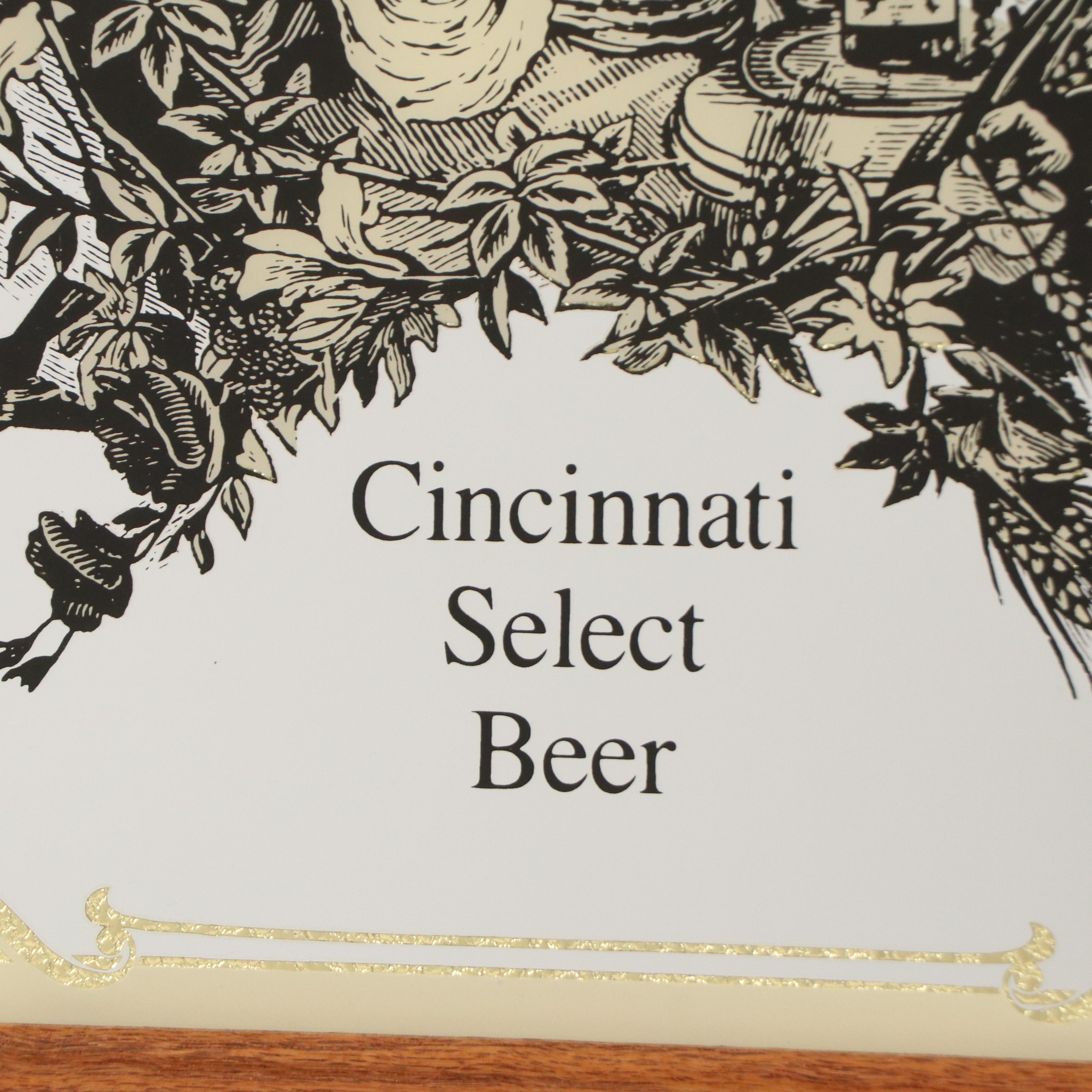 Christian Moerlein Mirror with Serigraph Motif of Woman, Late 20th Century