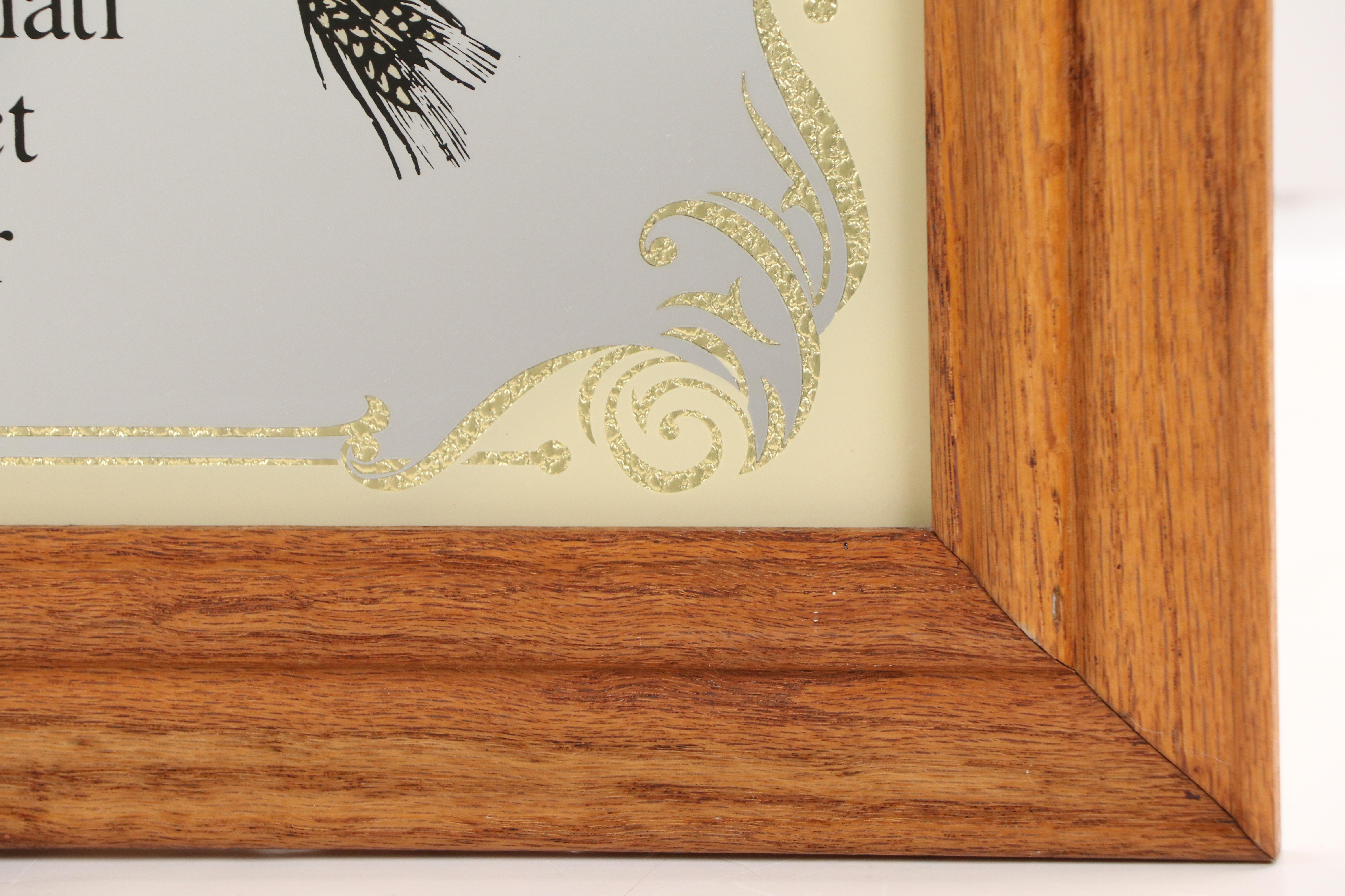 Christian Moerlein Mirror with Serigraph Motif of Woman, Late 20th Century