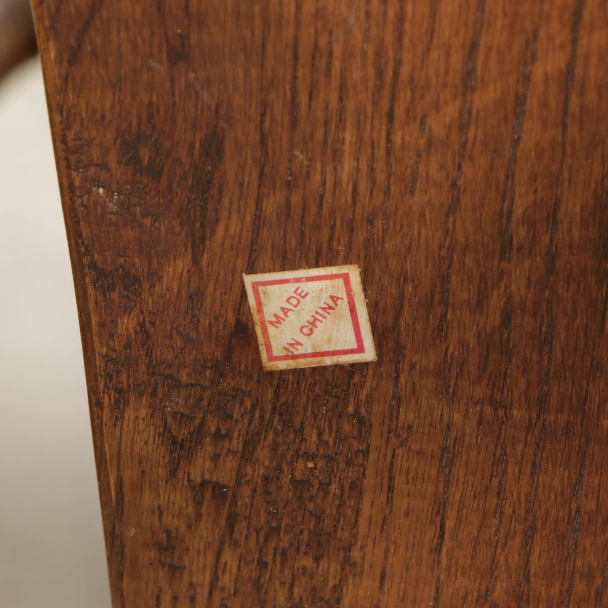 Three Victorian Style Oak Press-Back Swivel Barstools