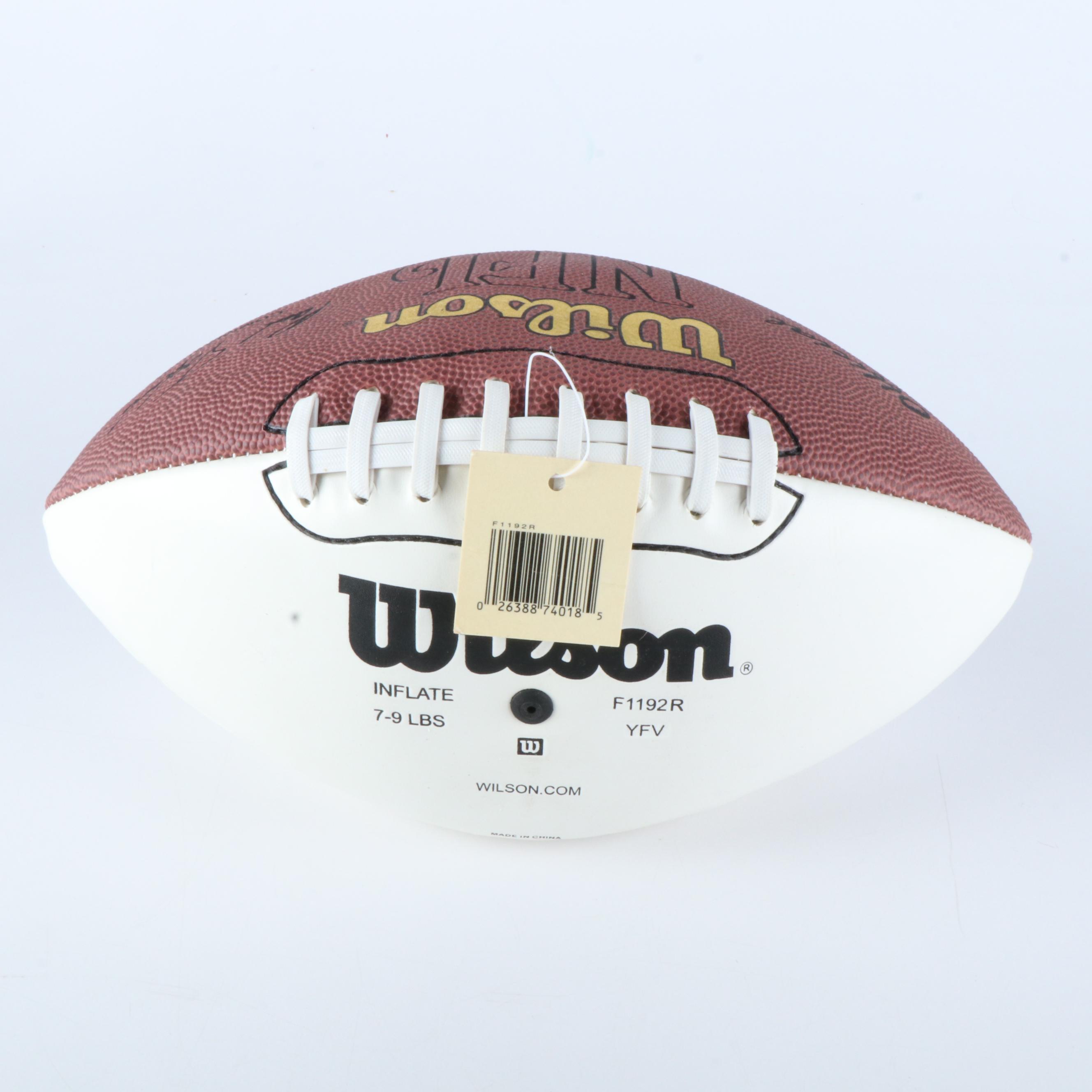 Washington Redskins Team Signed Football Featuring Art Monk and Tom Carter