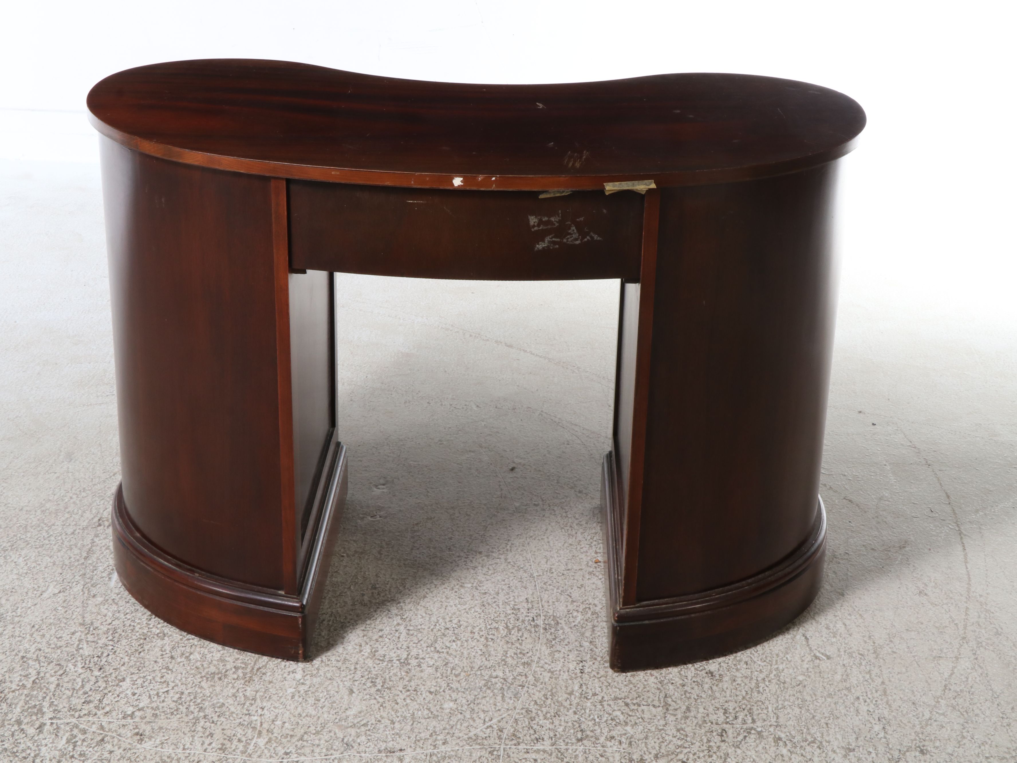 George III Style Mahogany Kidney Shaped Desk