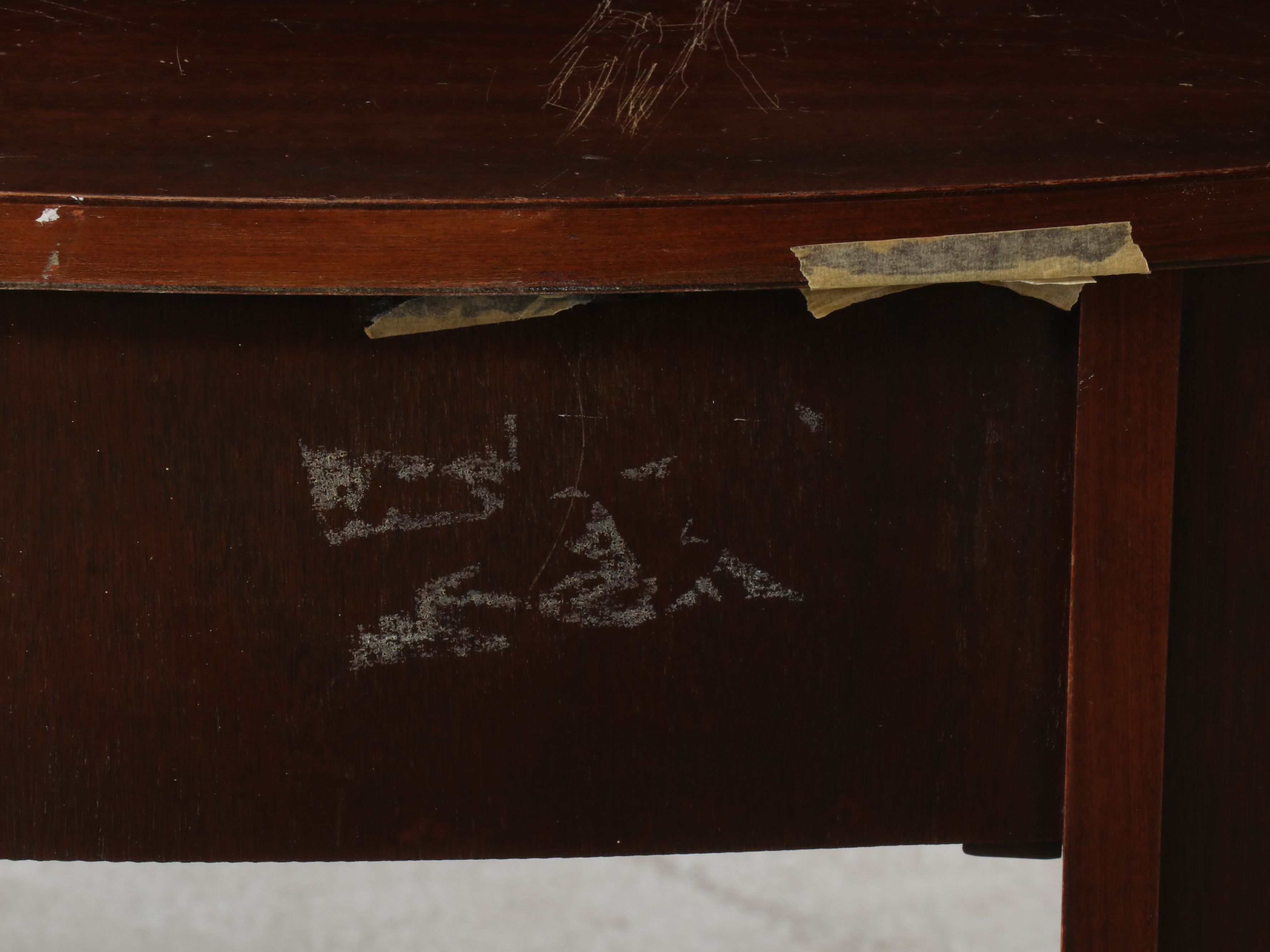 George III Style Mahogany Kidney Shaped Desk