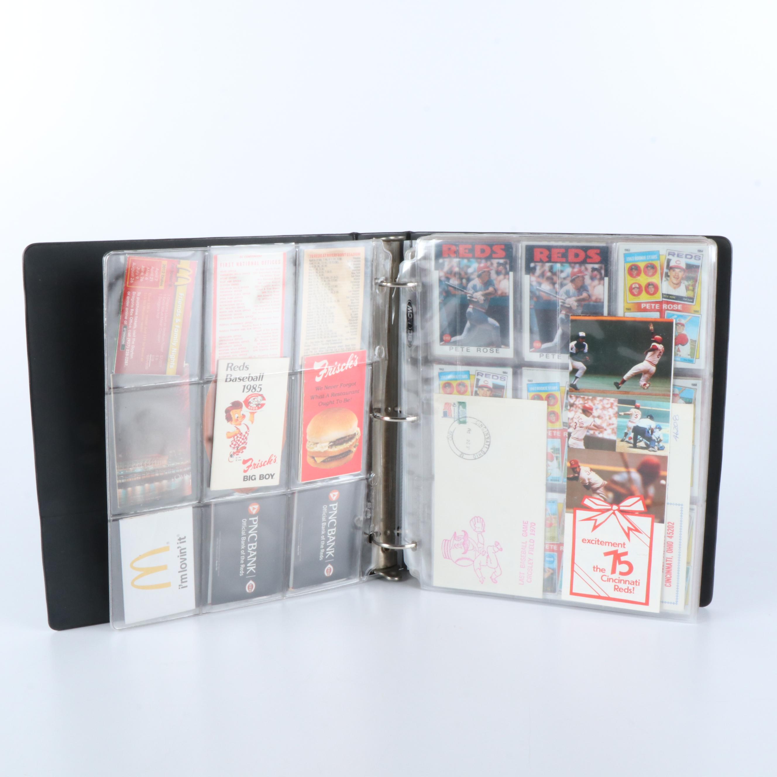 Cincinnati Reds Team Schedules, Postal Covers, and Baseball Cards, 1970s-2010s