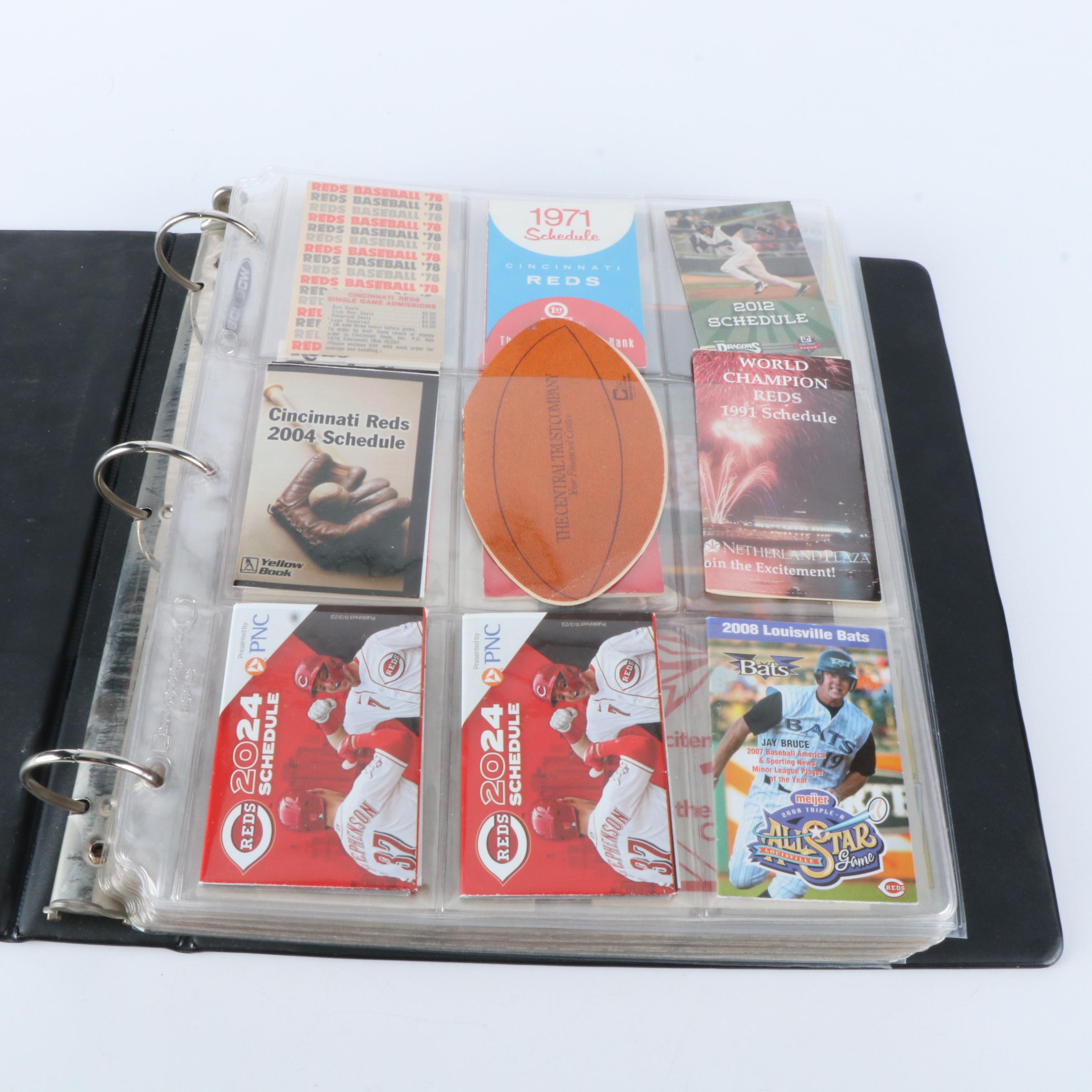 Cincinnati Reds Team Schedules, Postal Covers, and Baseball Cards, 1970s-2010s