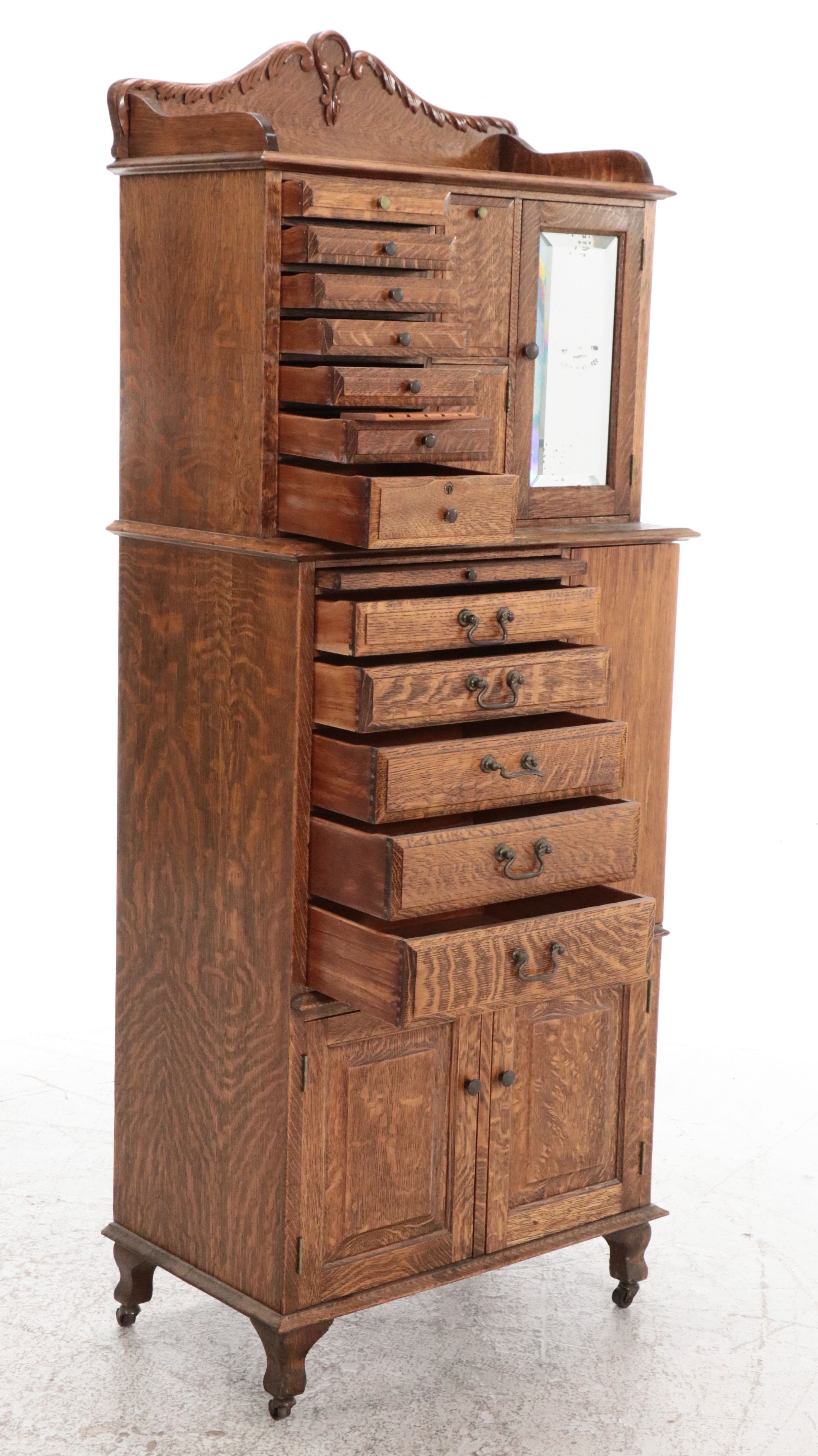 Late Victorian Oak Dentistry Cabinet