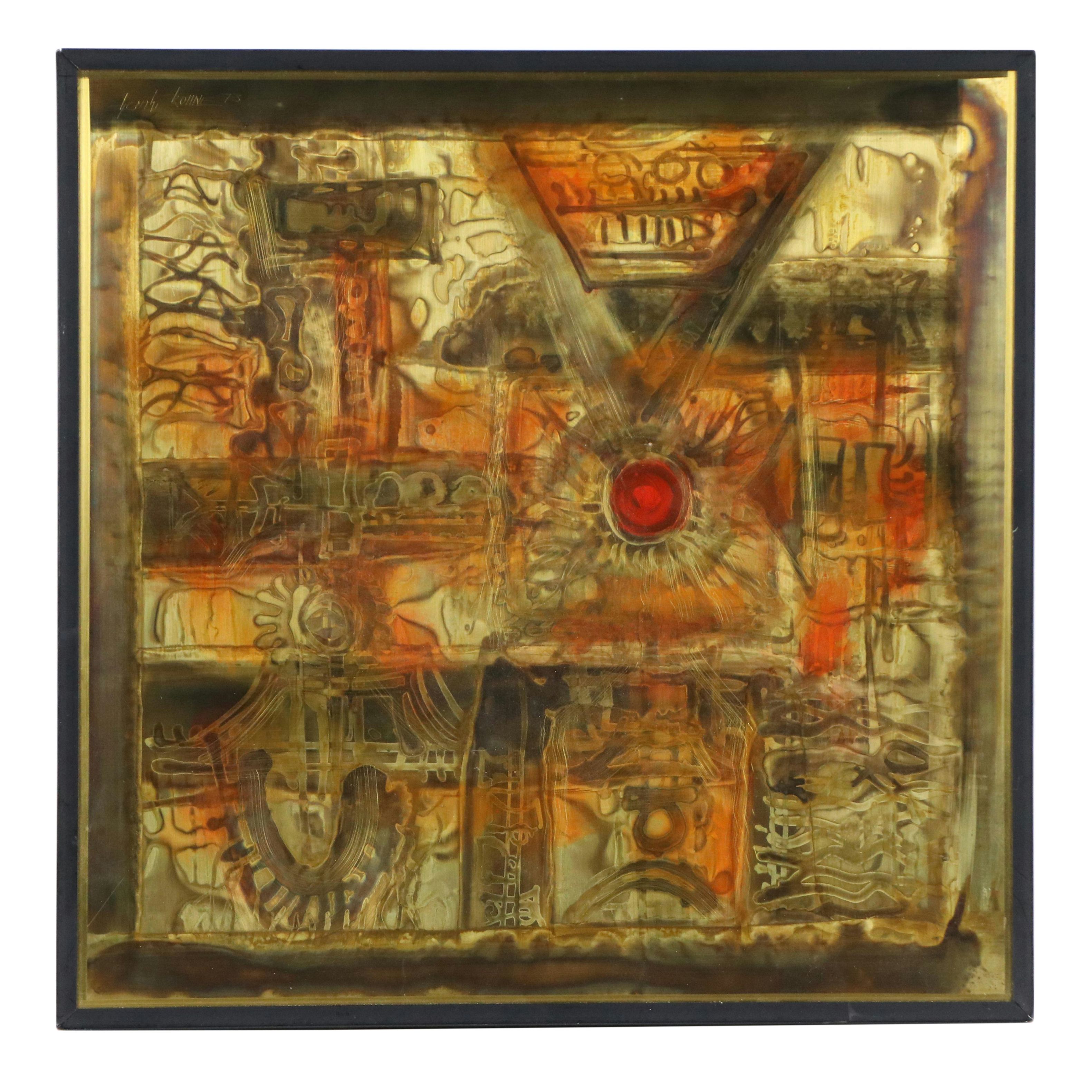 Metallic Design Studio for Bernhard Rohne Acid Etched Sheet Metal Art, 1973